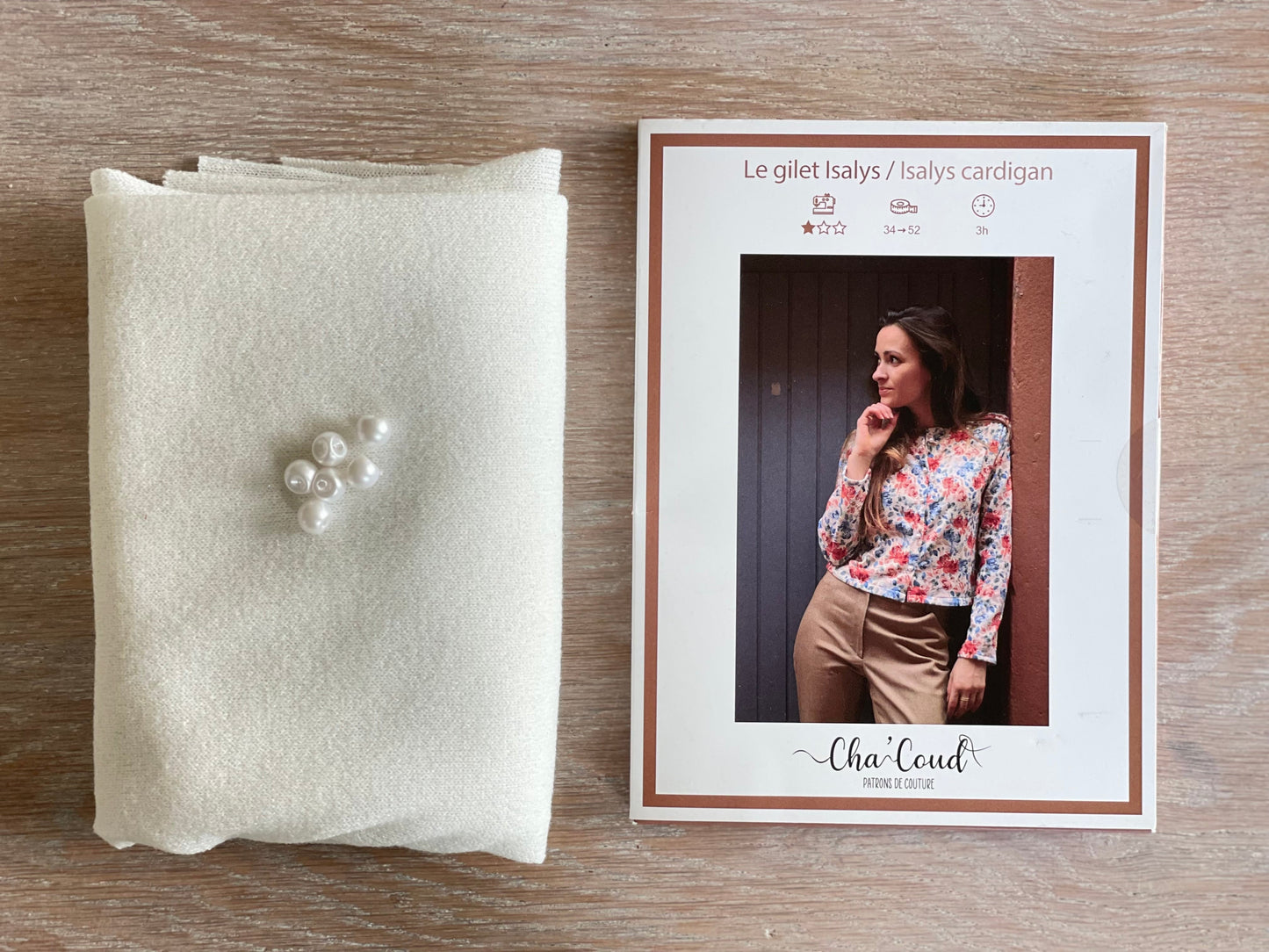 Ensemble gilet Isalys - Maille Pailleté argent