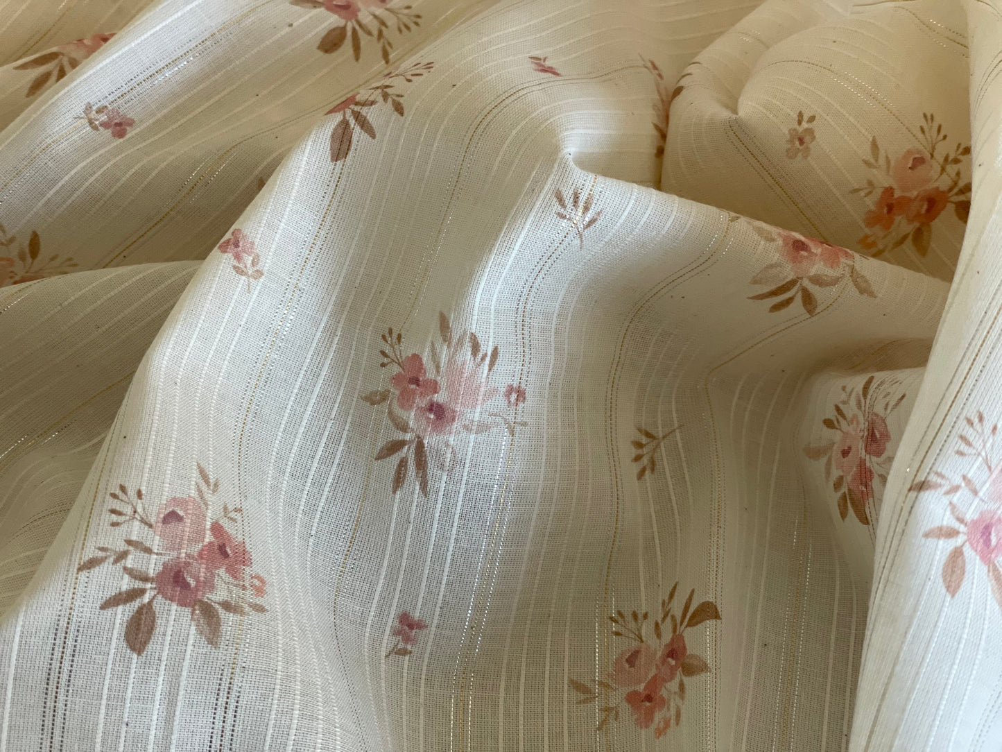 Toile Mini Lurex - Imprimé Amy - Rose