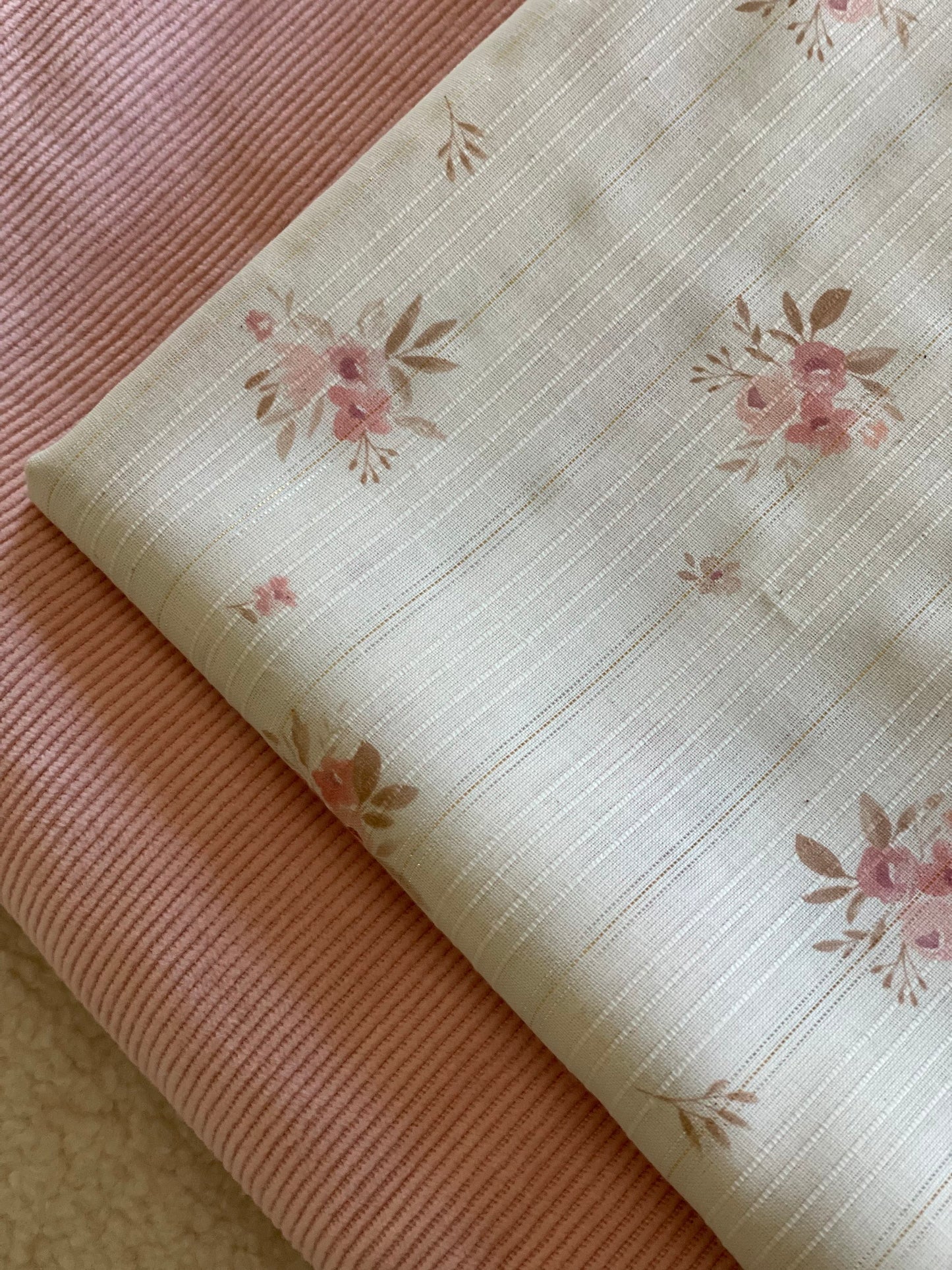 Toile Mini Lurex - Imprimé Amy - Rose