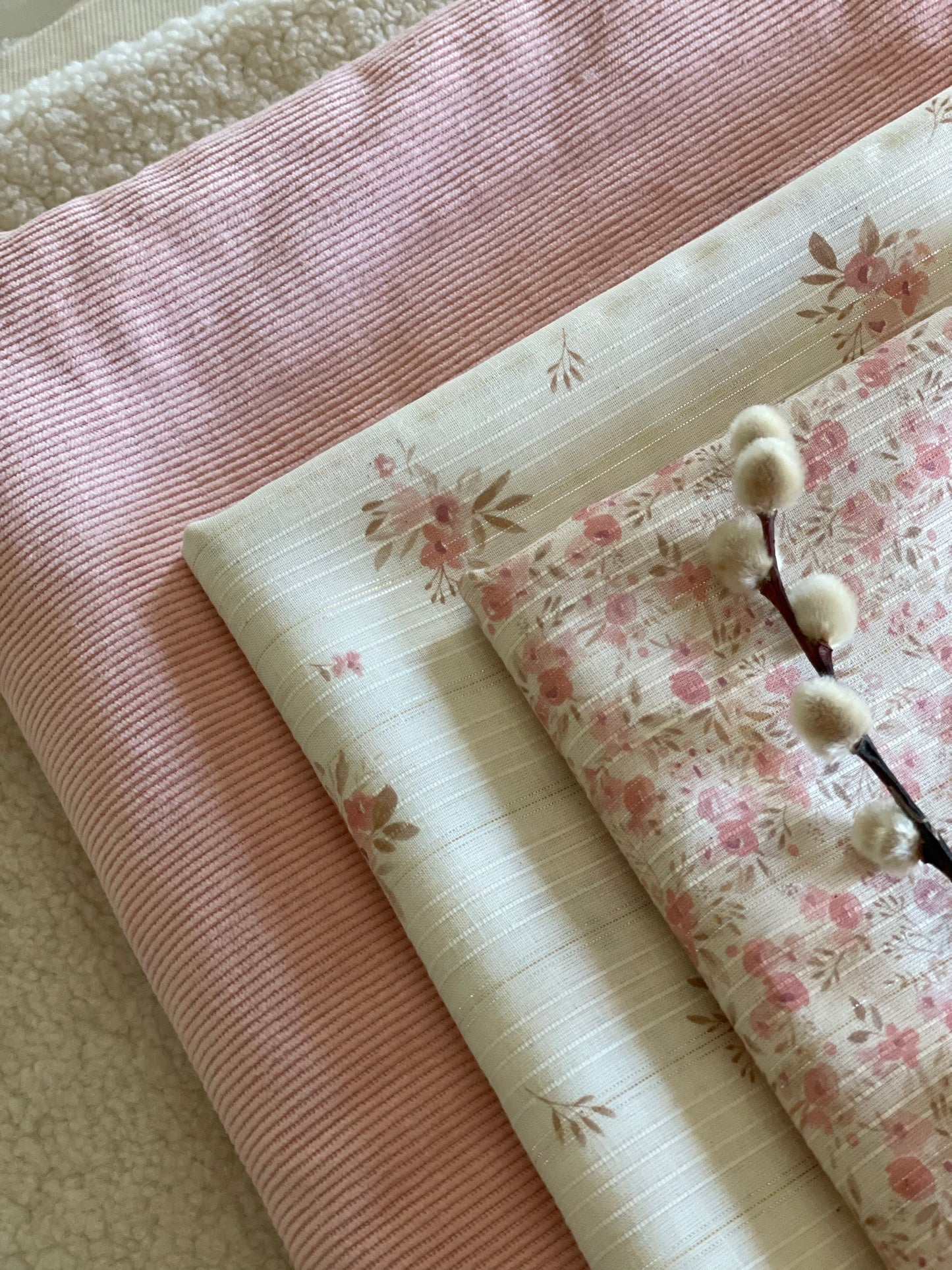 Velours grosse cote - Uni - Rose poudre