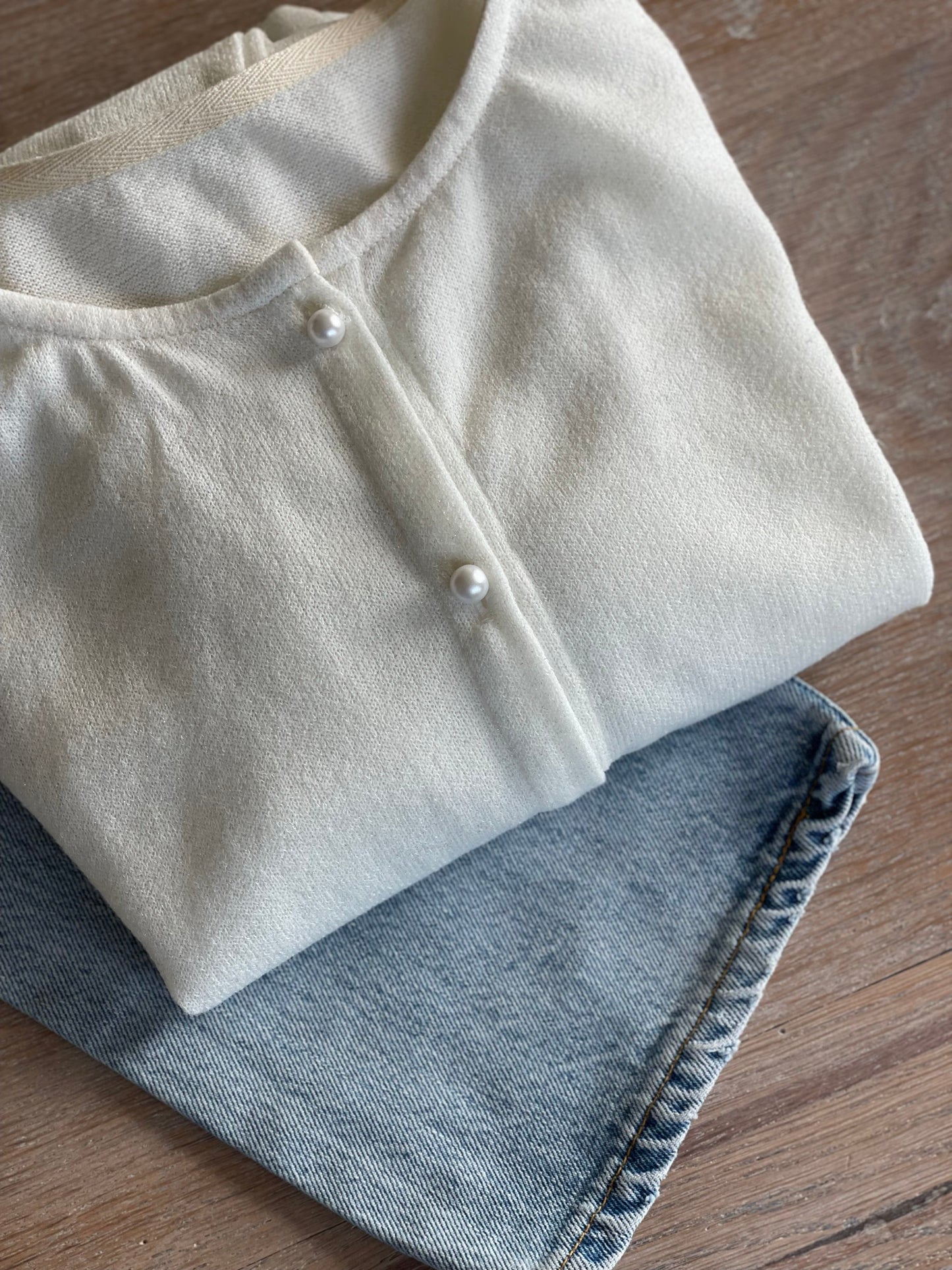 Ensemble gilet Isalys - Maille Pailleté argent
