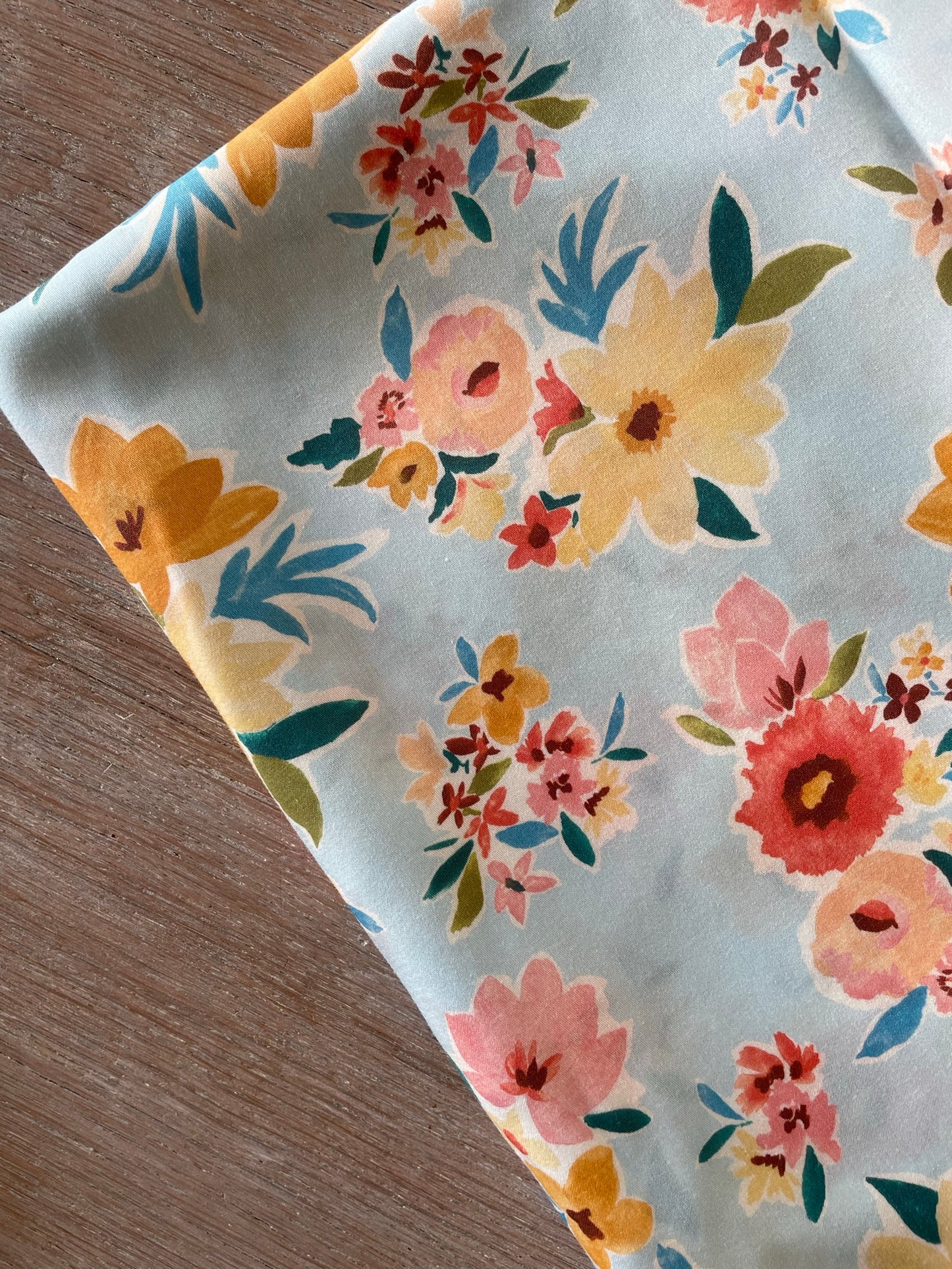 Satin de coton - Imprimé Chloé - Aqua