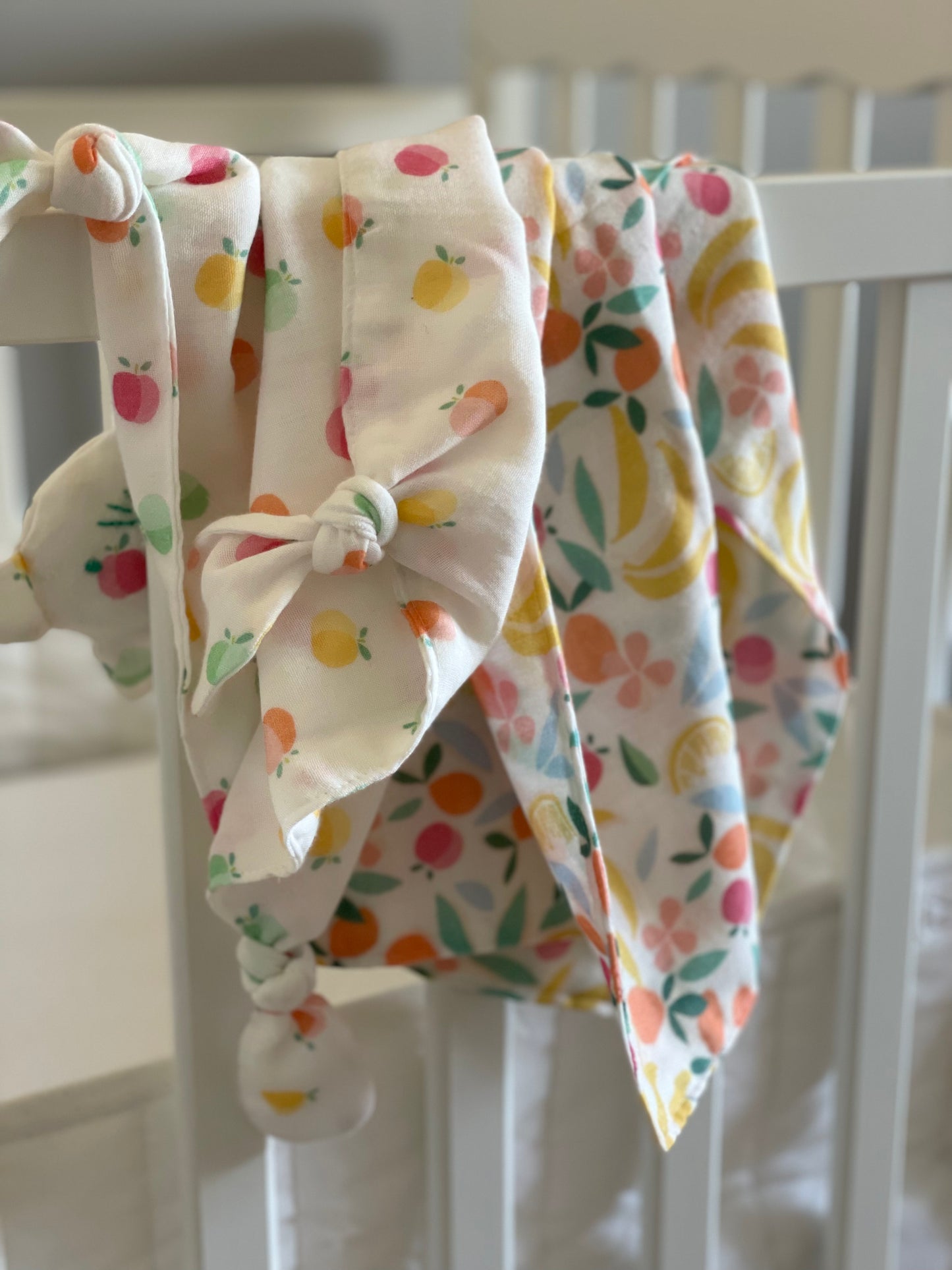 Gaze de coton Bio - Imprimé Prune