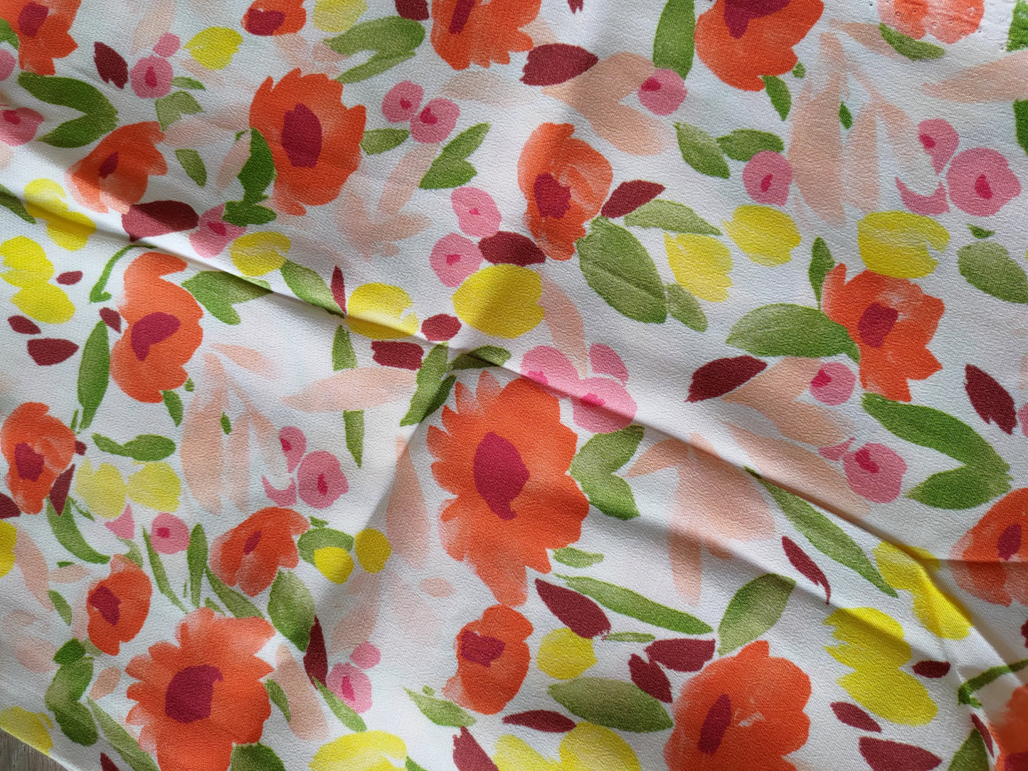 Crêpe marocain de Viscose - Imprimé Vila Rosa - Coloris exclusif (Coupon)