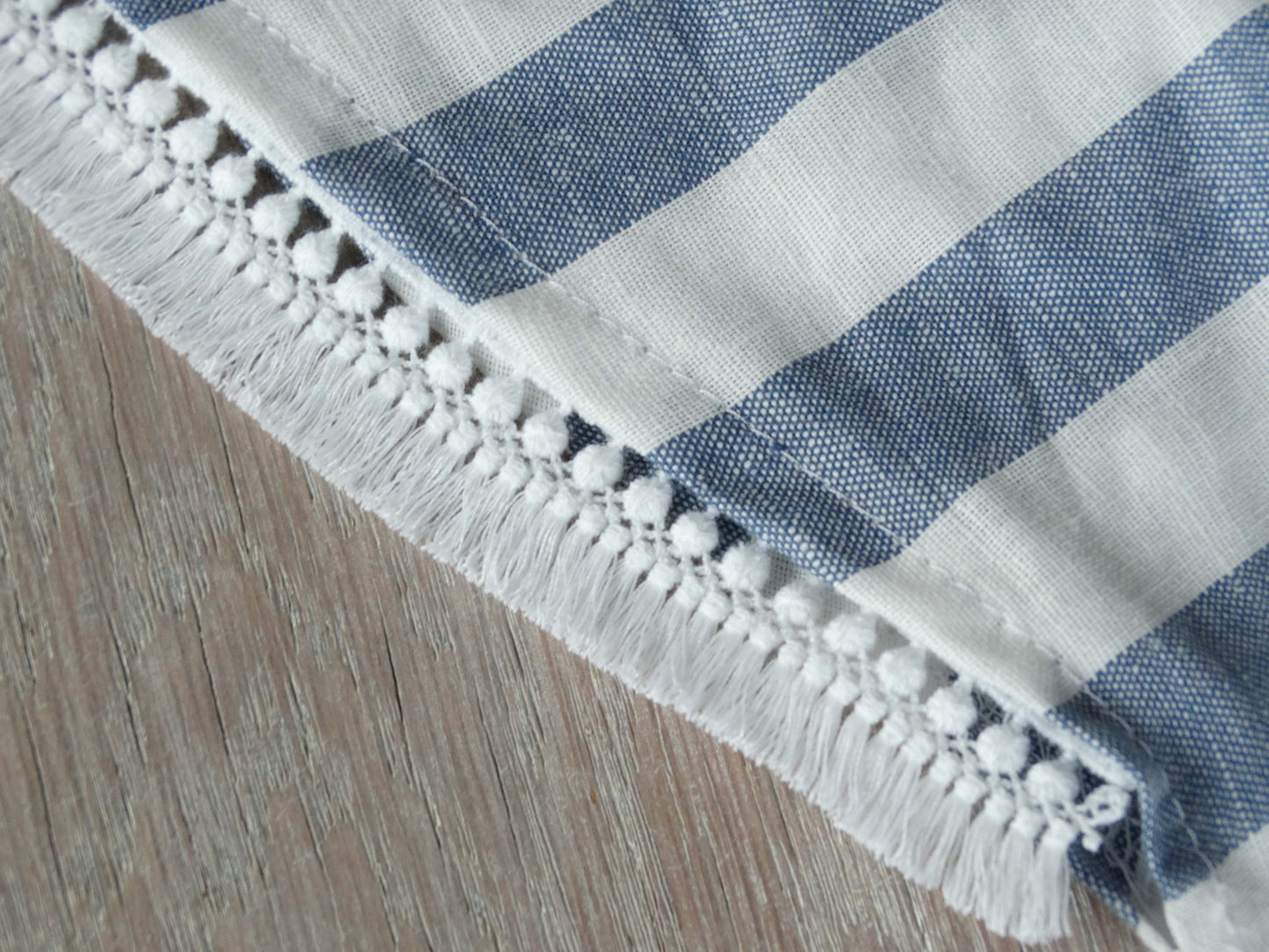 Ruban Guipure Pompon - Coton - Blanc