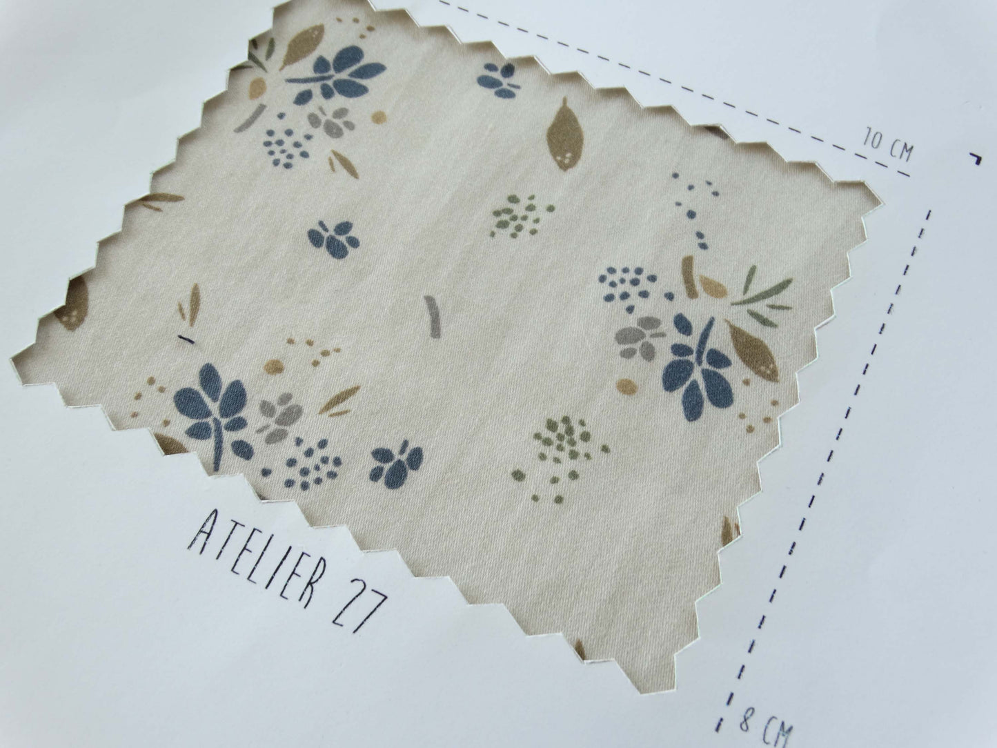 Satin de coton lourd - Imprimé Alboussière - Beige