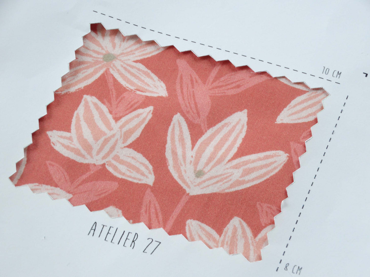 Satin de coton - Imprimé Lyse - Ocre rouge - Coupon 1.5mt