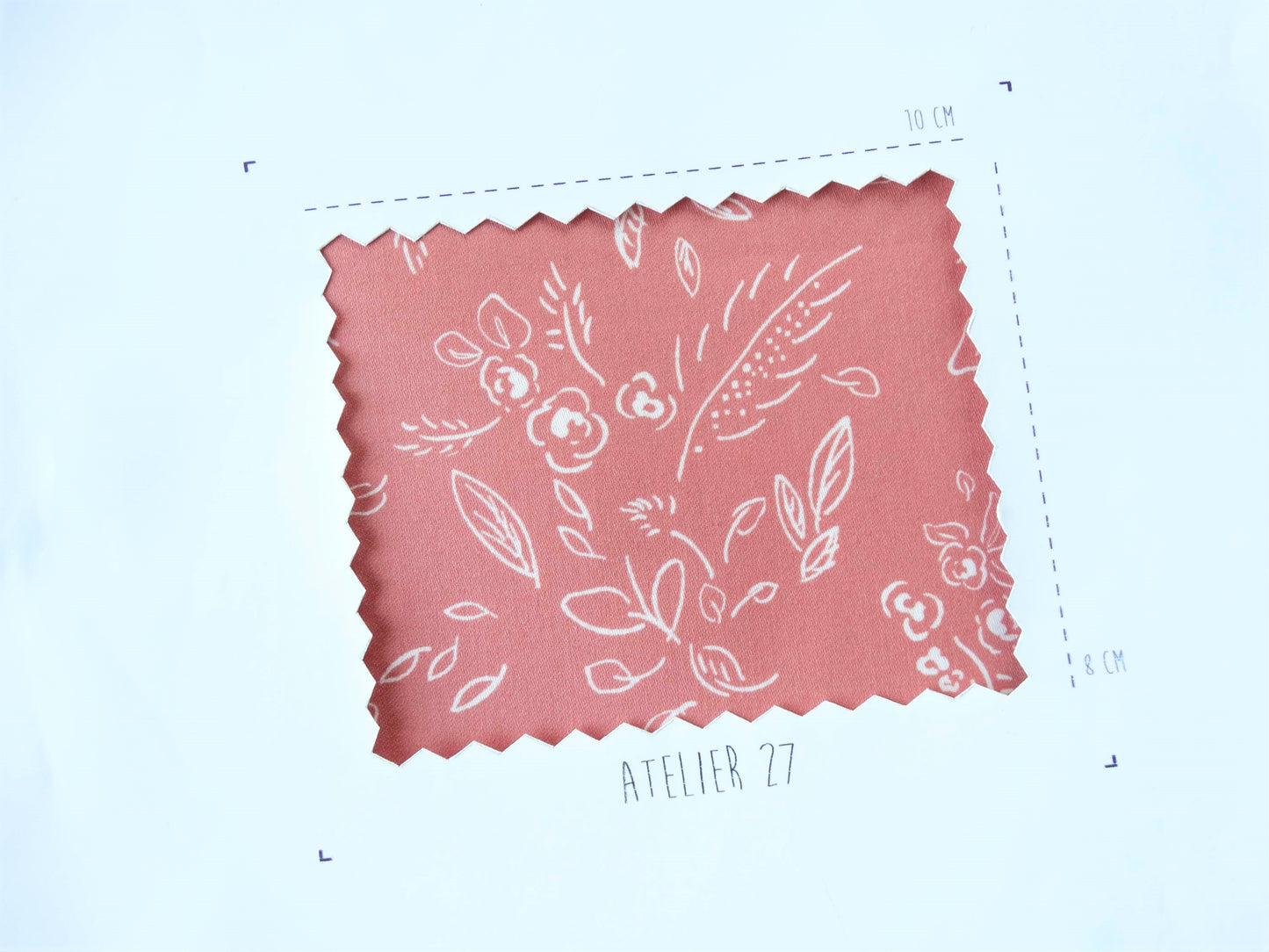 Satin de coton - Imprimé Pia - Terracotta