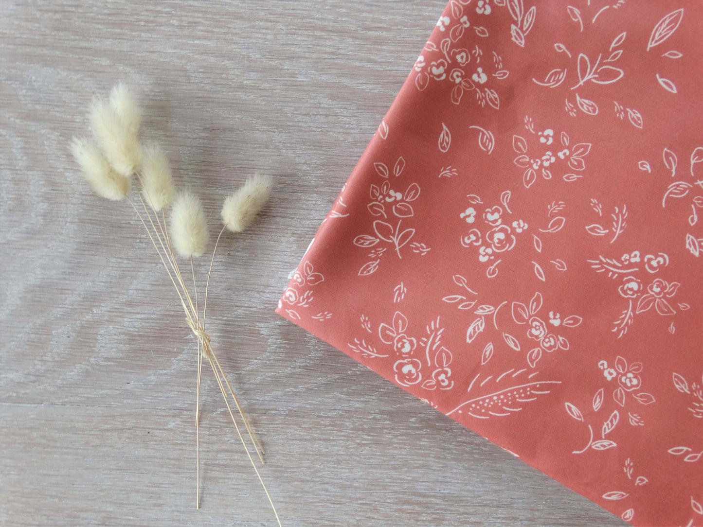 Satin de coton - Imprimé Pia - Terracotta