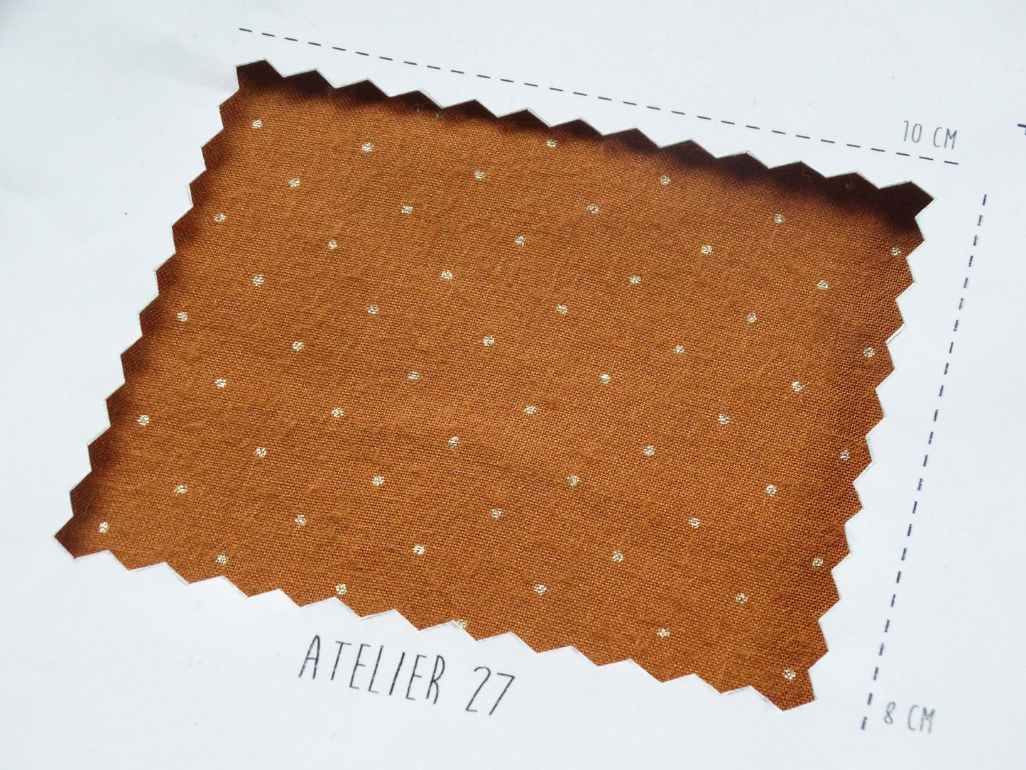 Toile viscose - Imprimé Pois - Caramel et Or