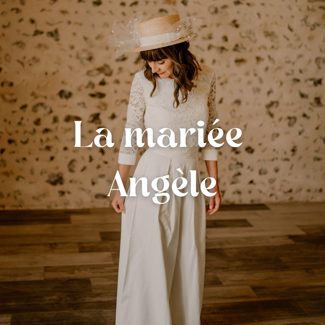 Inspiration couture tenue de mariée avec pantalon - Angèle, la mariée