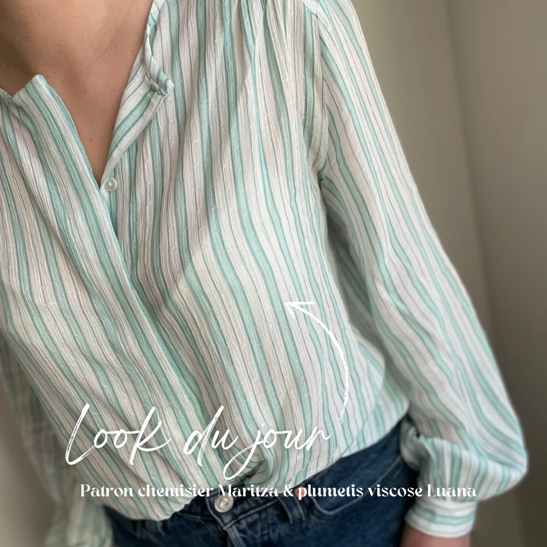 Viscose Plumetis - Luana Print - Aqua