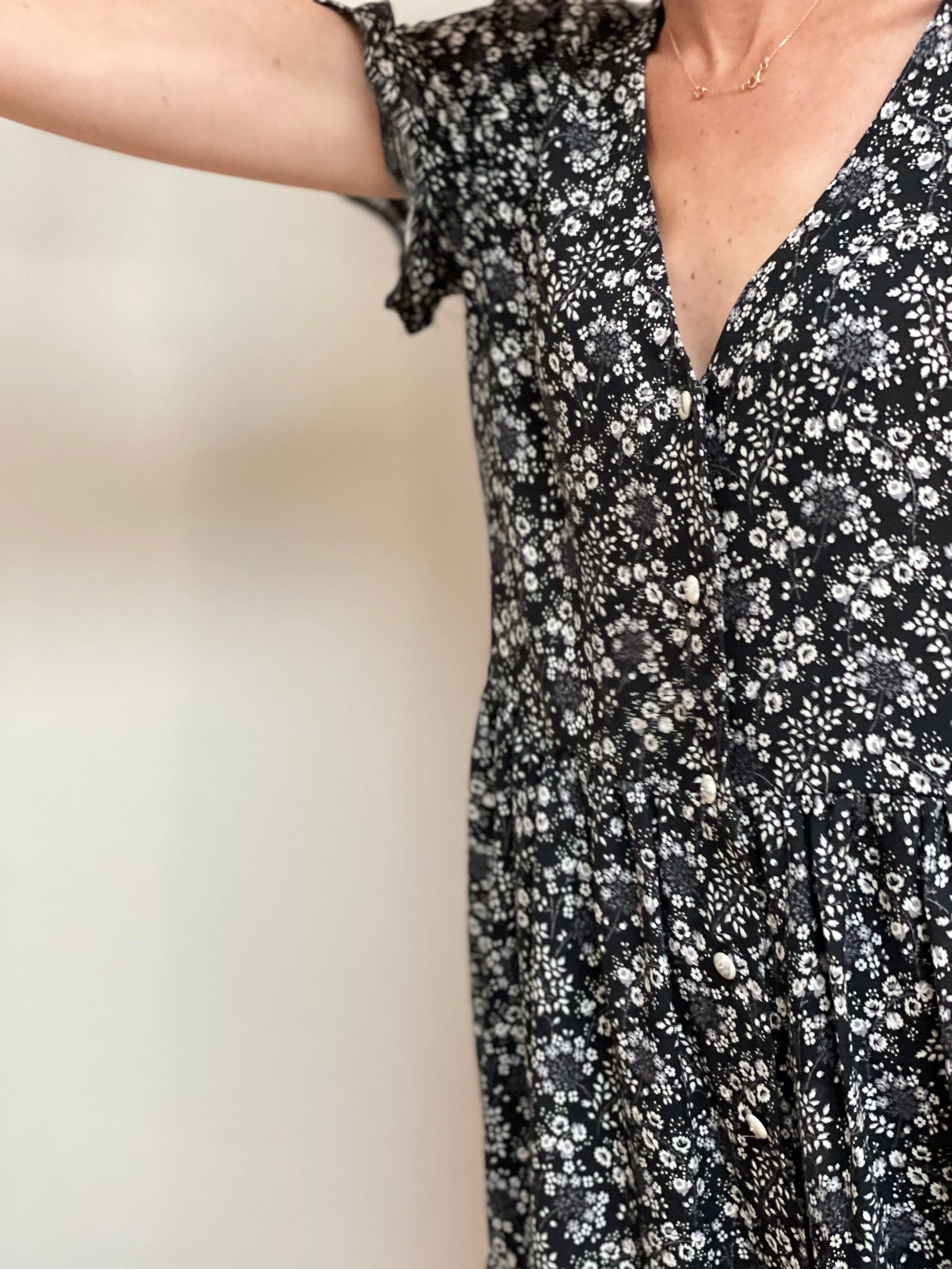 Viscose Crepe - Juliette Print - Black &amp; Ivory (Coupon)