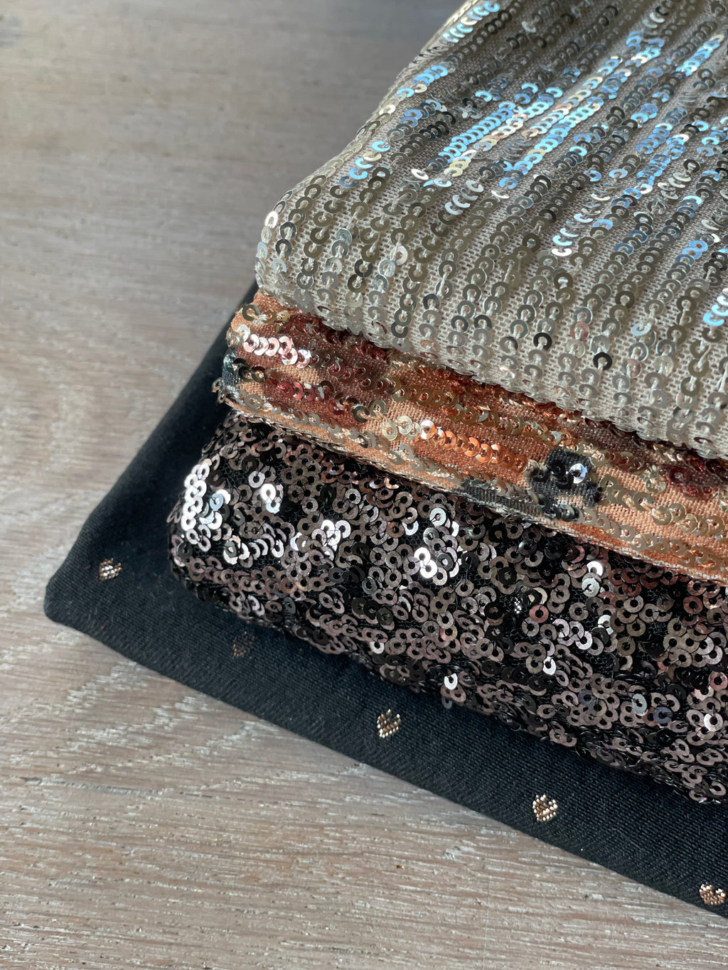 Sequins - Noir Argent - Uni brillant (Coupon)