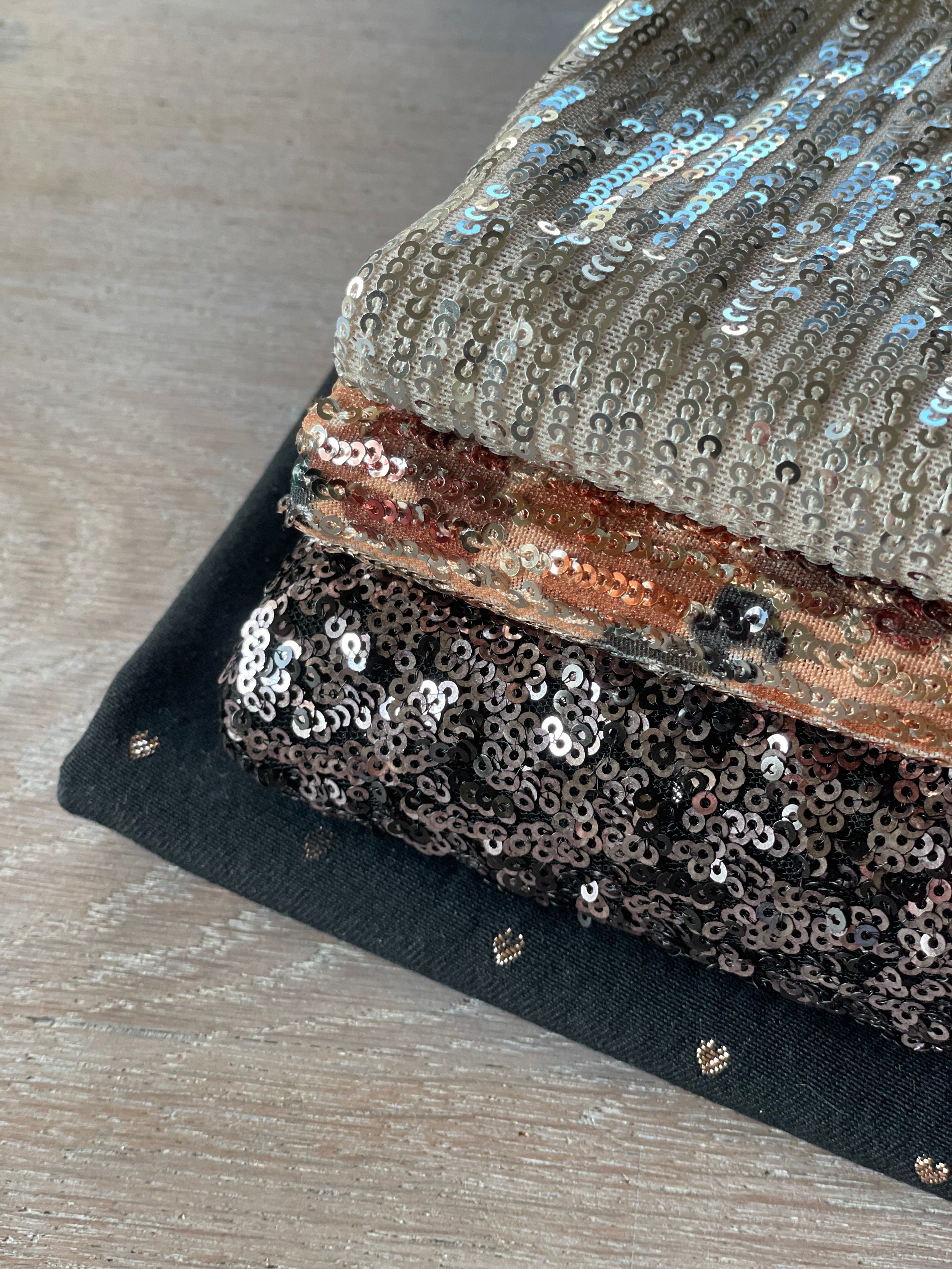Sequins - Noir Argent - Uni brillant (Coupon)