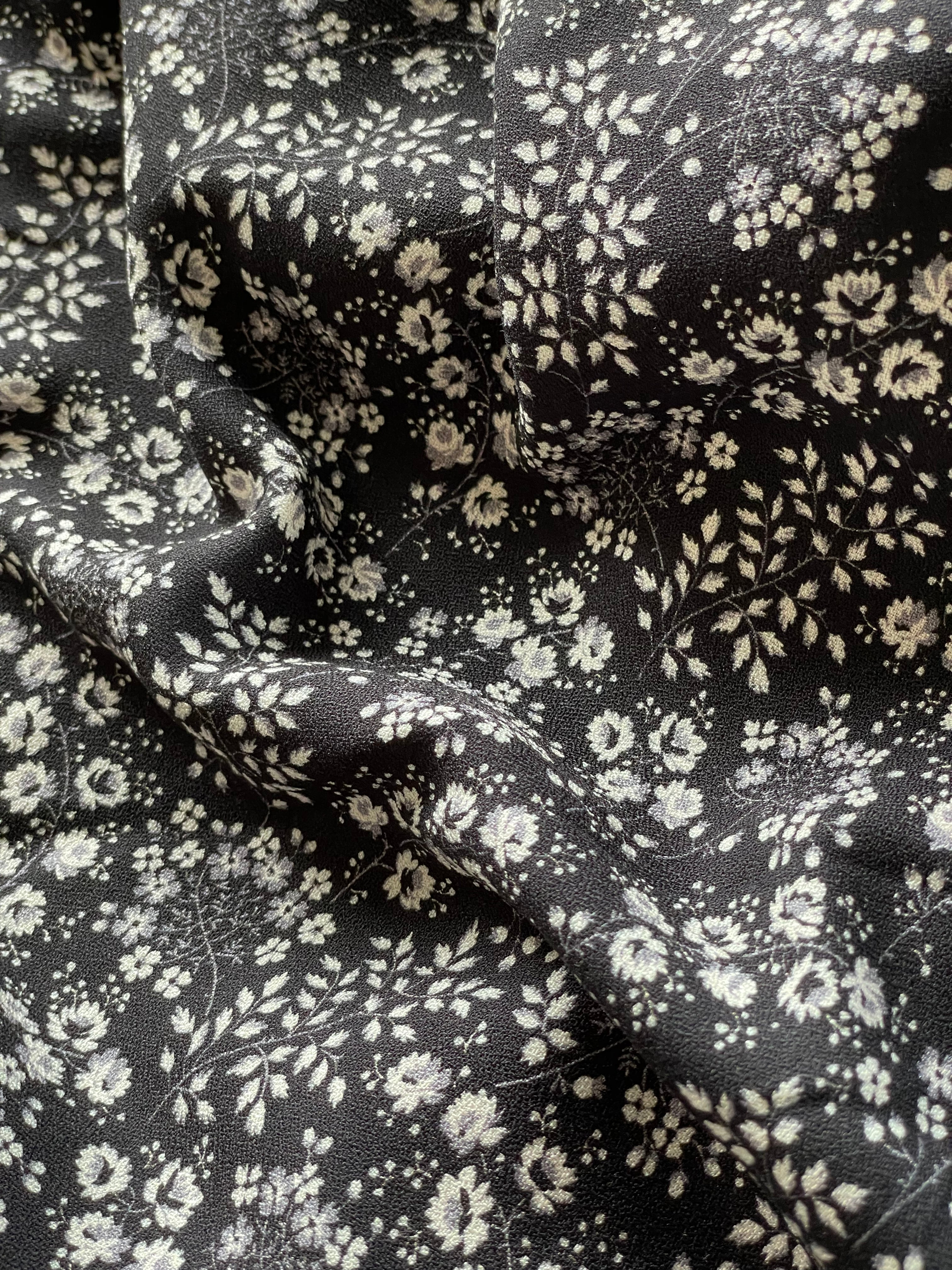 Viscose Crepe - Juliette Print - Black &amp; Ivory (Coupon)