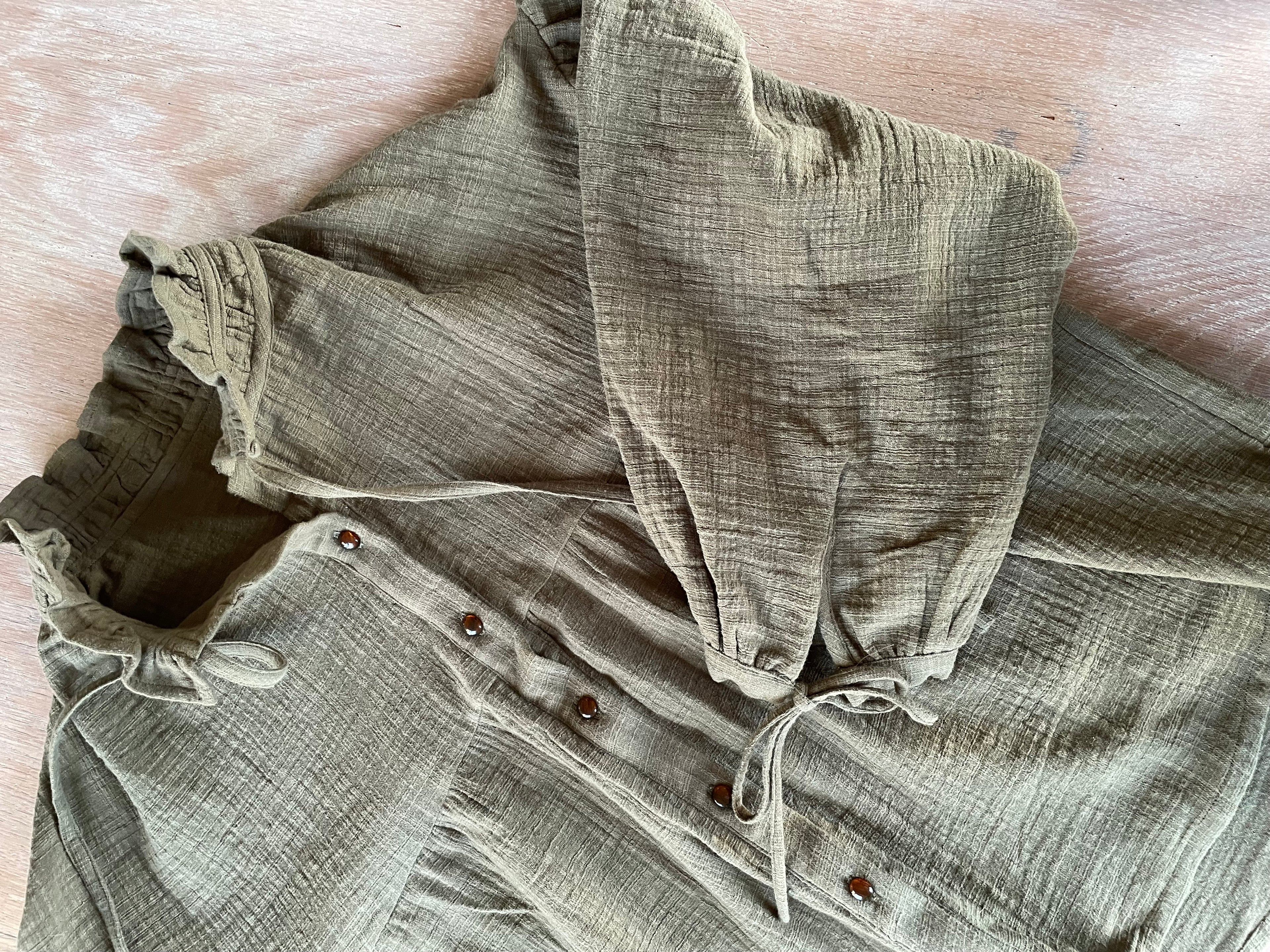 Flamed canvas - Kos - Olive green