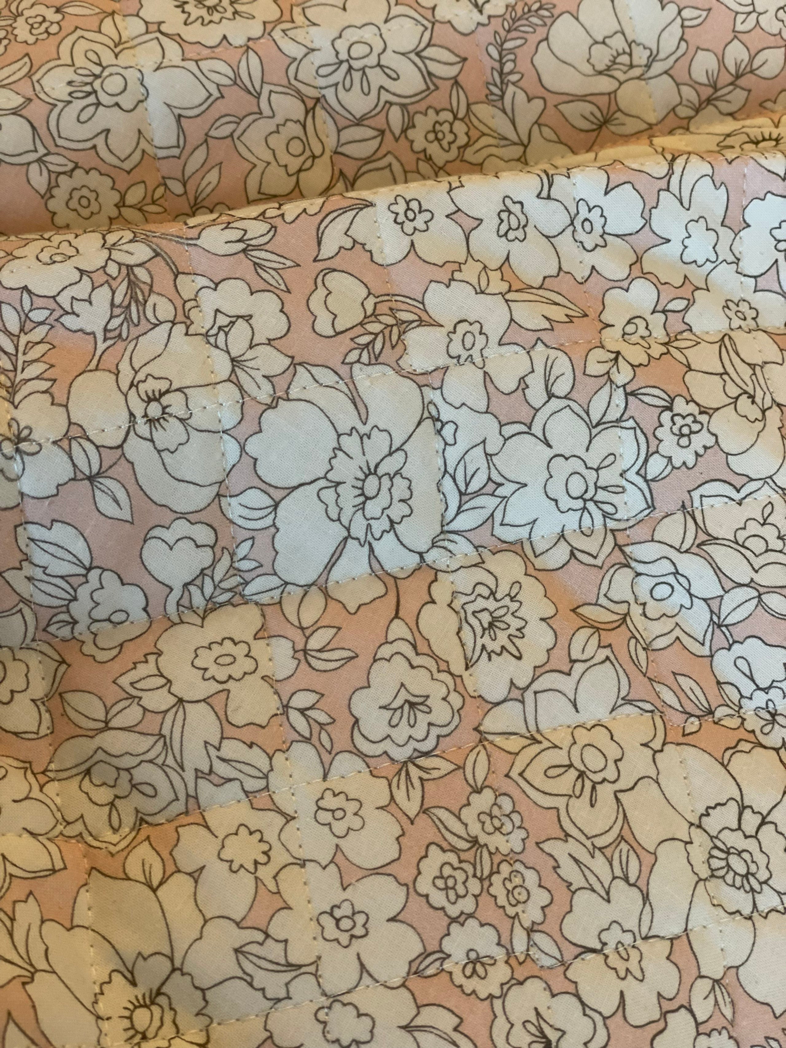 Organic cotton quilted - Garance print - Soft pink
