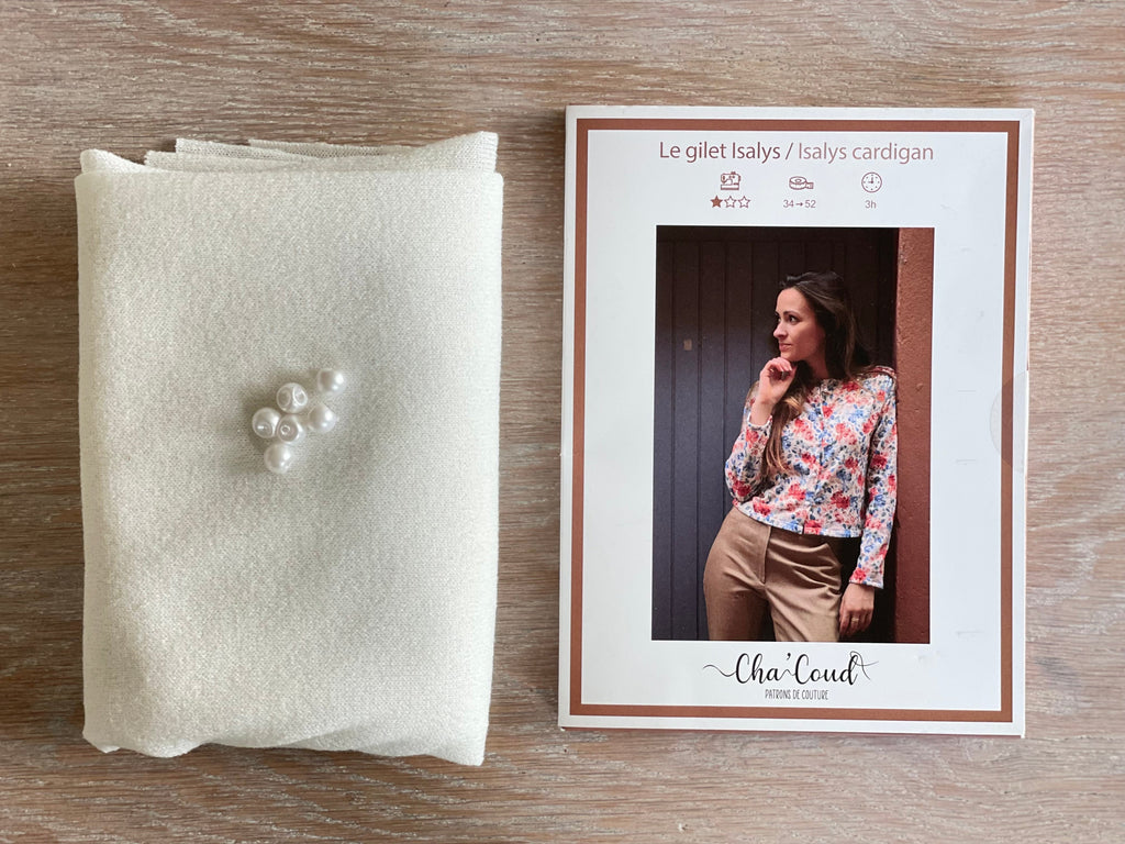 Ensemble gilet Isalys - Maille Pailleté argent