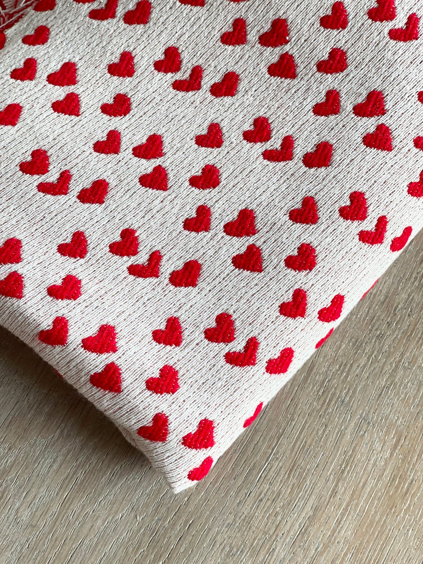 Jacquard - Love - Rouge & Blanc & or