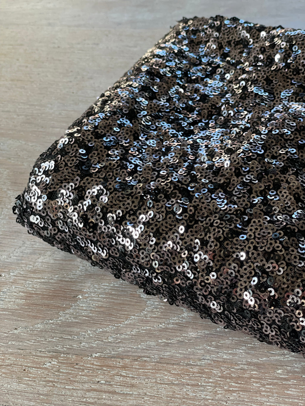 Sequins - Noir Argent - Uni brillant (Coupon)