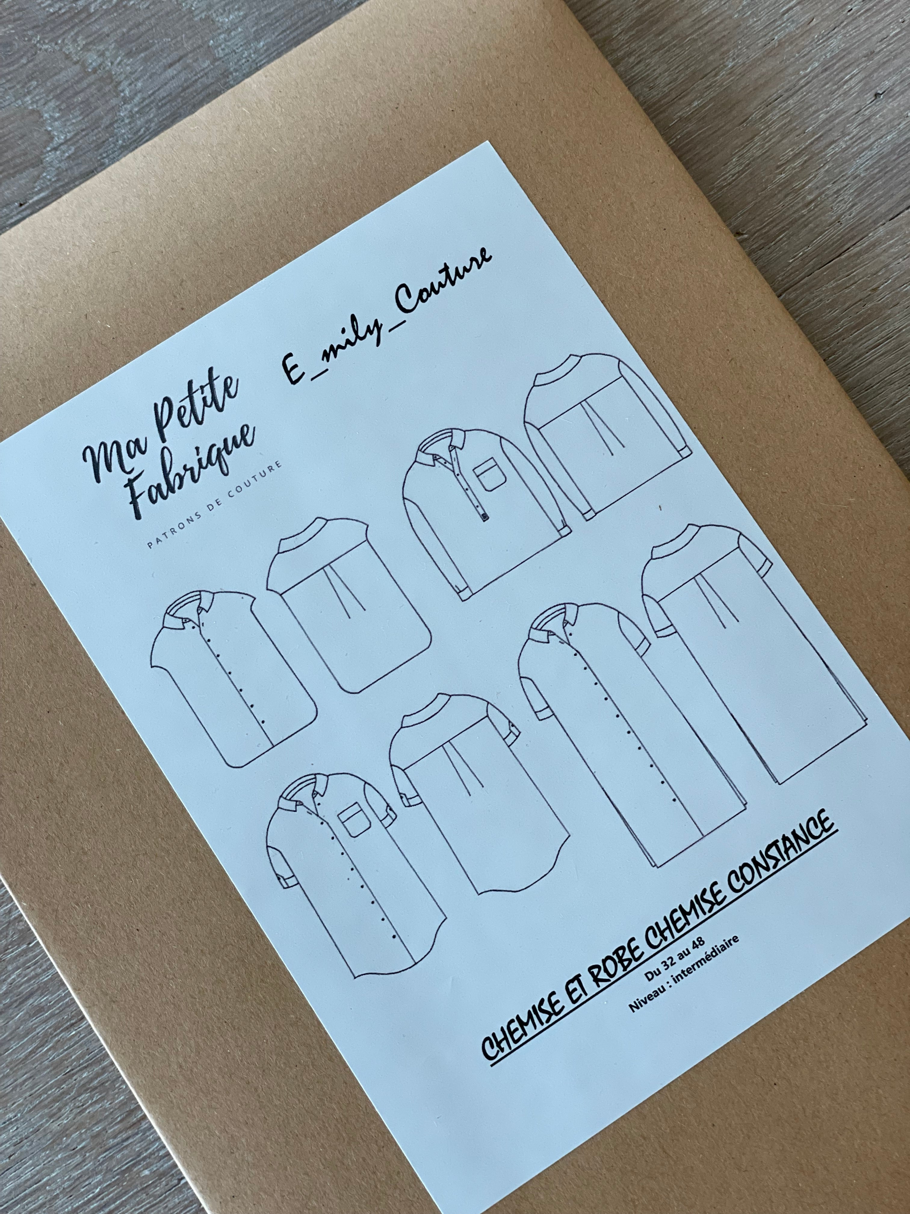 Patron Pochette - Chemise & Robe-chemise Constance - Ma Petite Fabrique