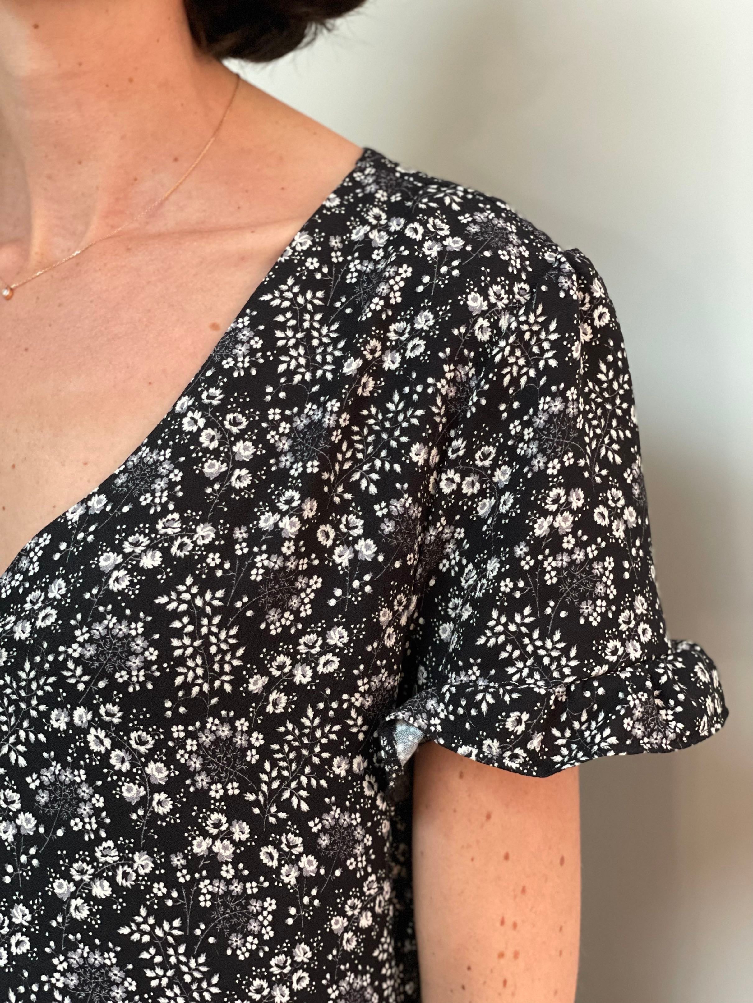 Viscose Crepe - Juliette Print - Black &amp; Ivory (Coupon)
