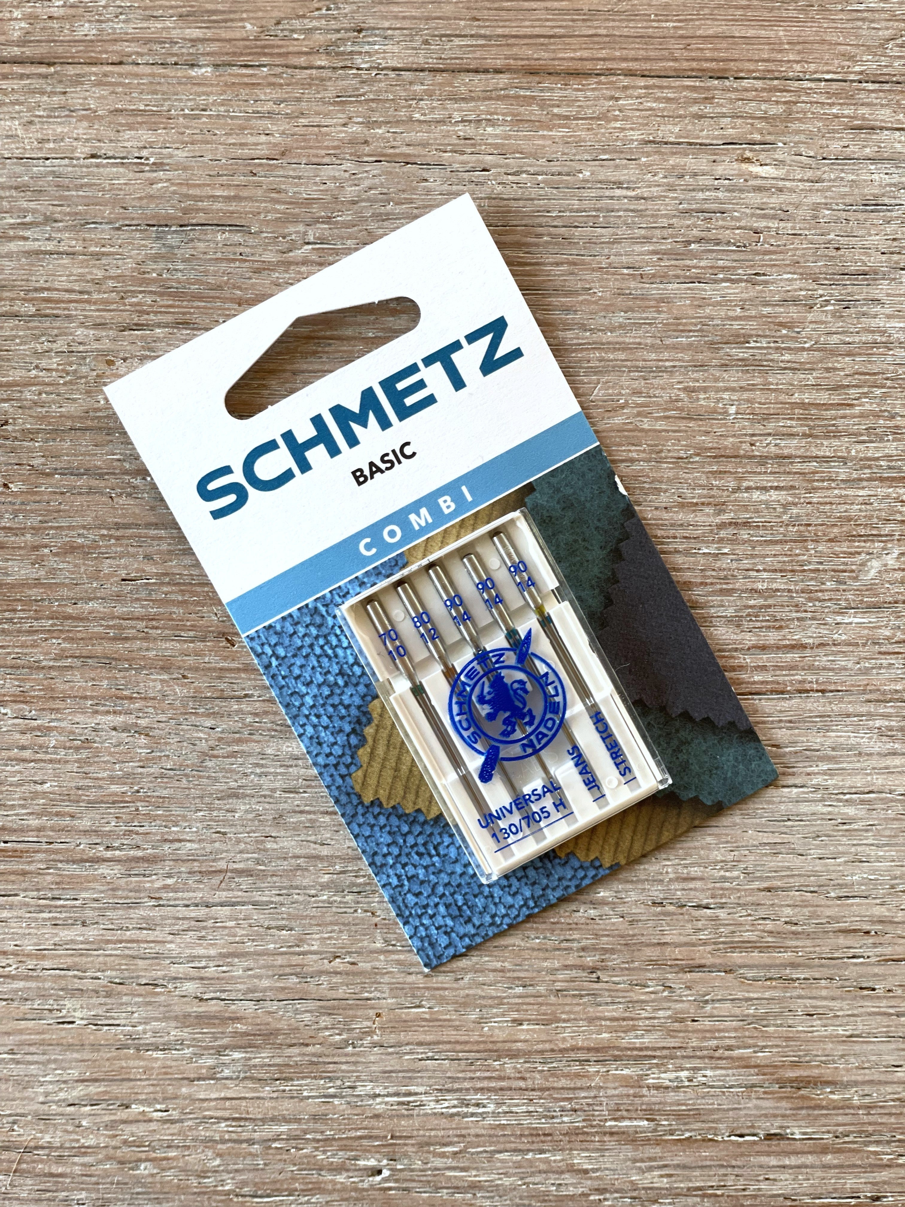 Assortiment de 5 Aiguilles Universelles, Jean & Strech pour machine - tailles assorties 70-90 - Schmetz