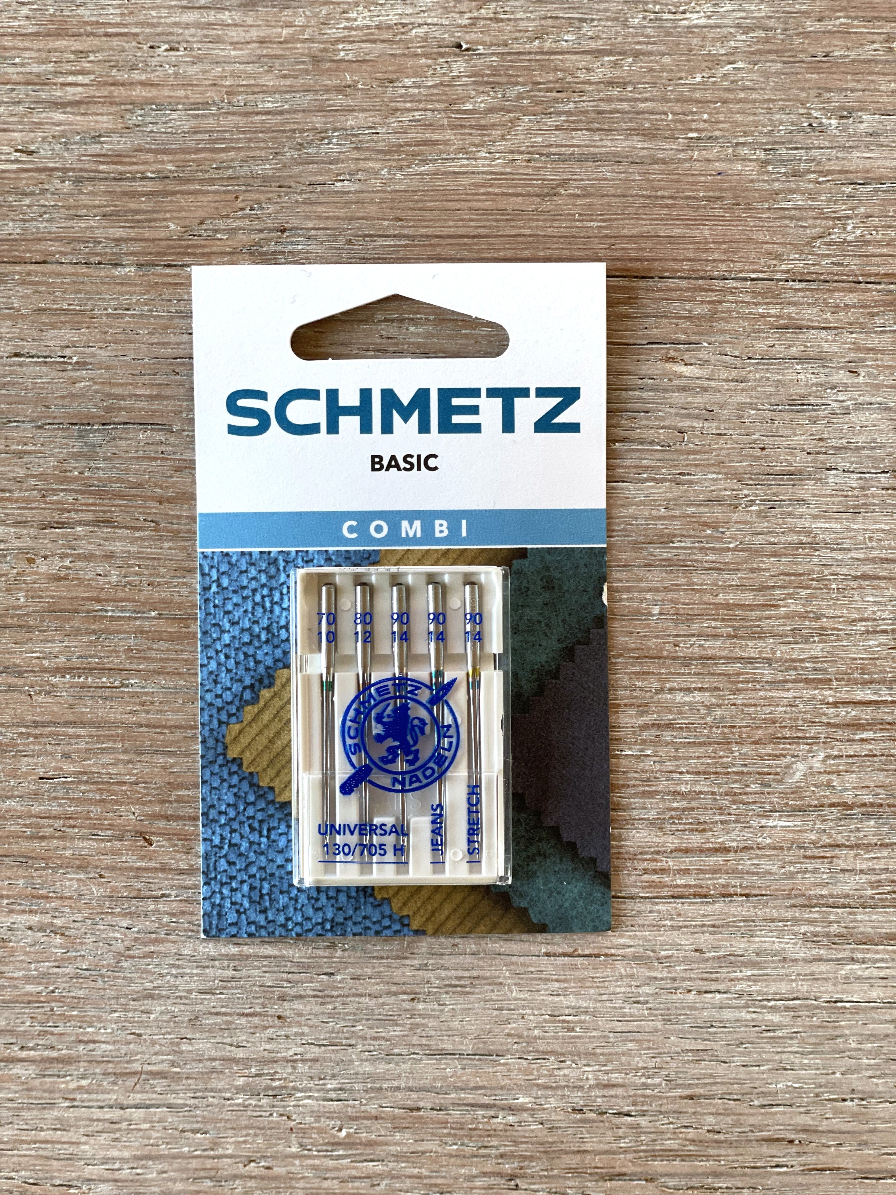 Assortiment de 5 Aiguilles Universelles, Jean & Strech pour machine - tailles assorties 70-90 - Schmetz