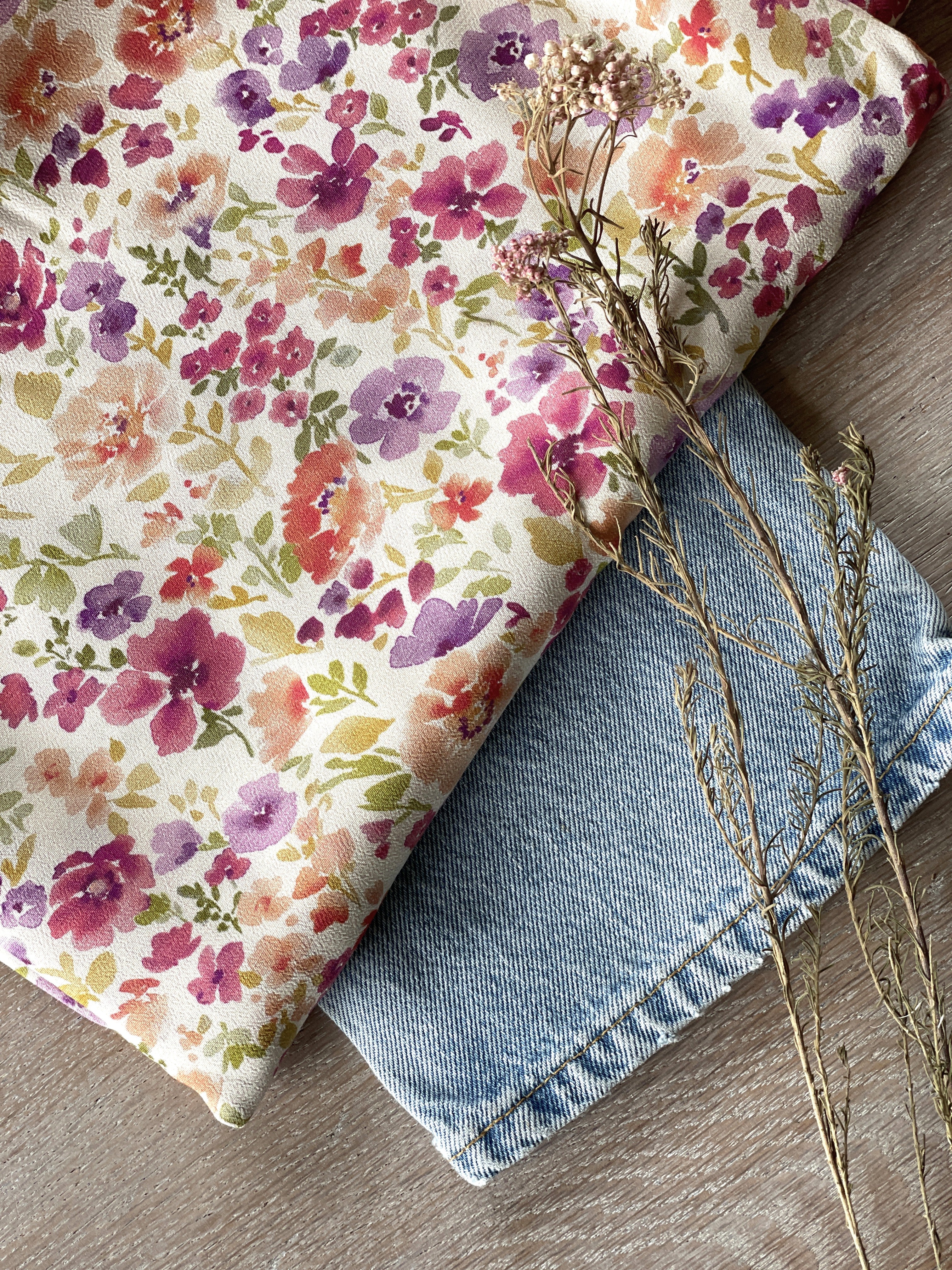 Crêpe marocain de Viscose Ecovero - Imprimé Felicità