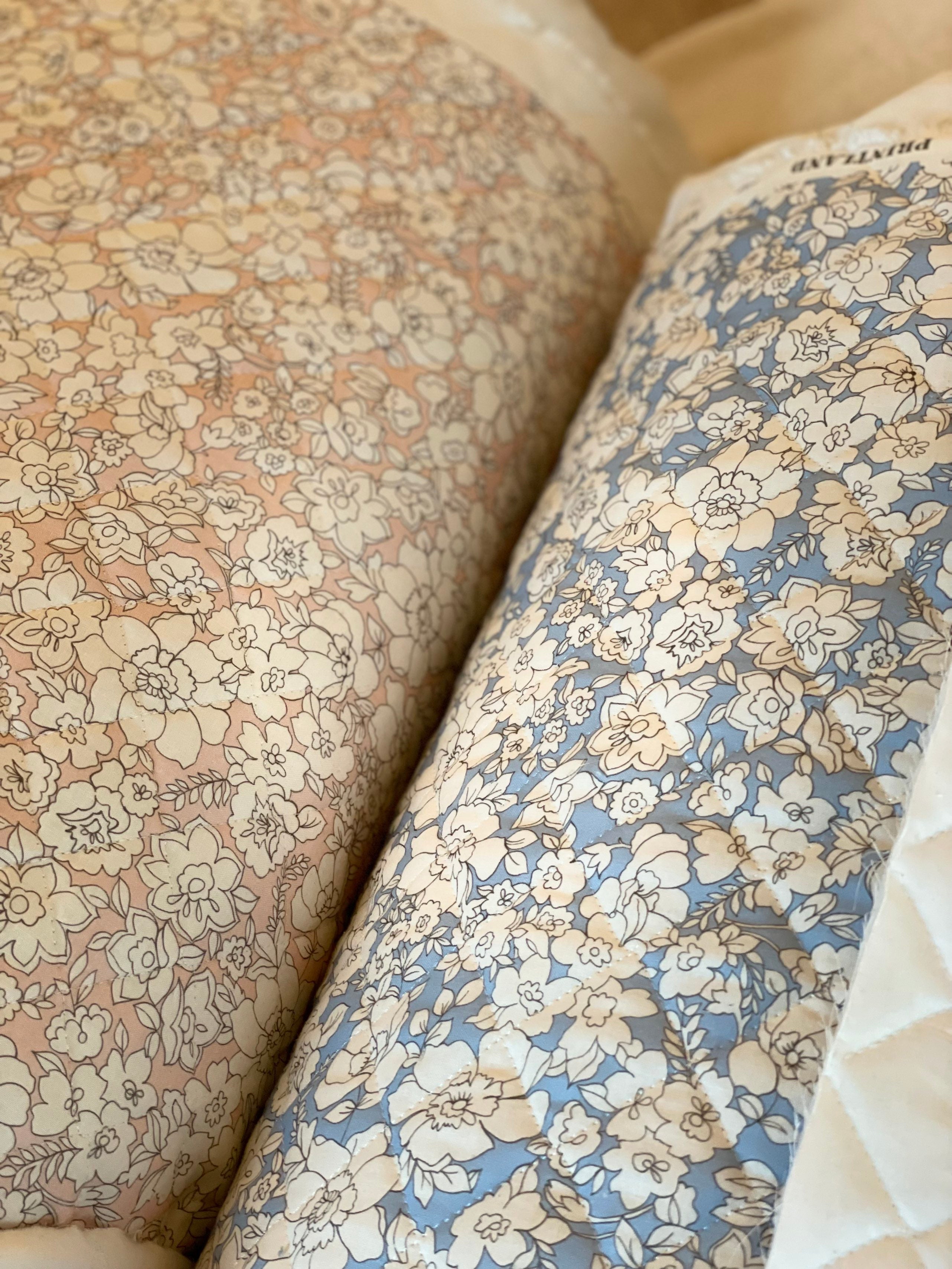 Organic cotton quilted - Garance print - Soft pink
