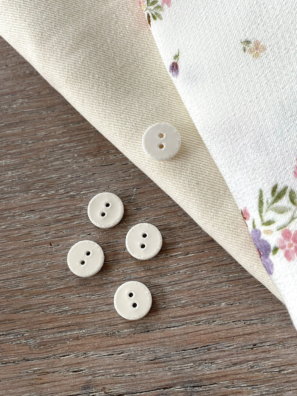 Bouton à coudre - Le Scintillant - Blanc