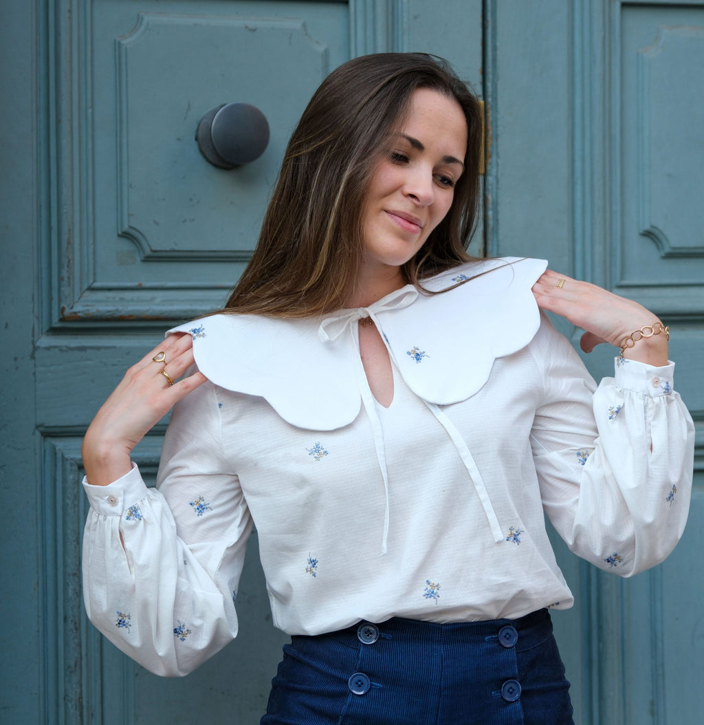 Façonné de coton - Broderie Lily