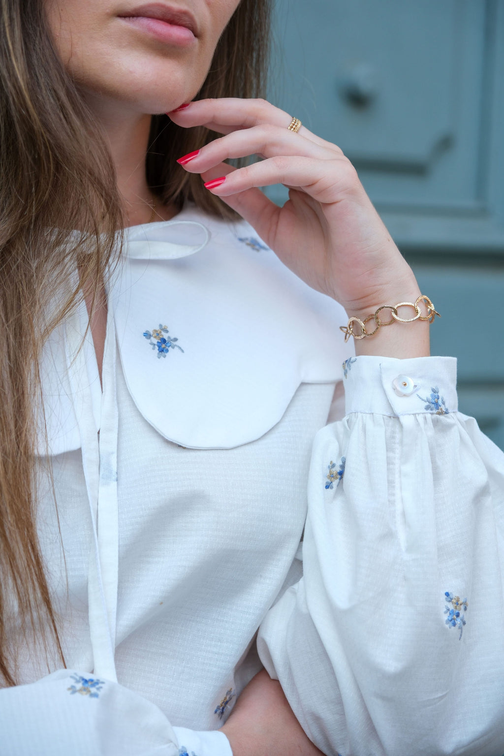 Façonné de coton - Broderie Lily