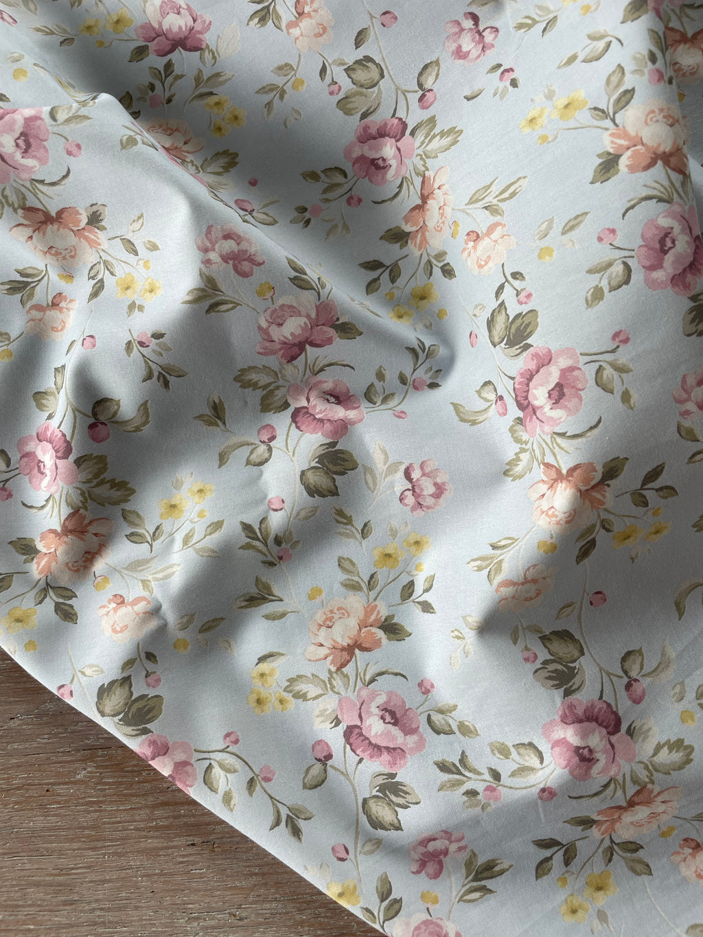 Douce popeline de coton - Imprimé Antoinette - Glacier