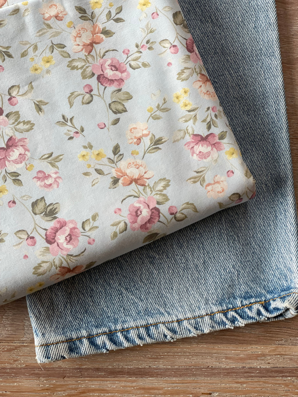 Douce popeline de coton - Imprimé Antoinette - Glacier