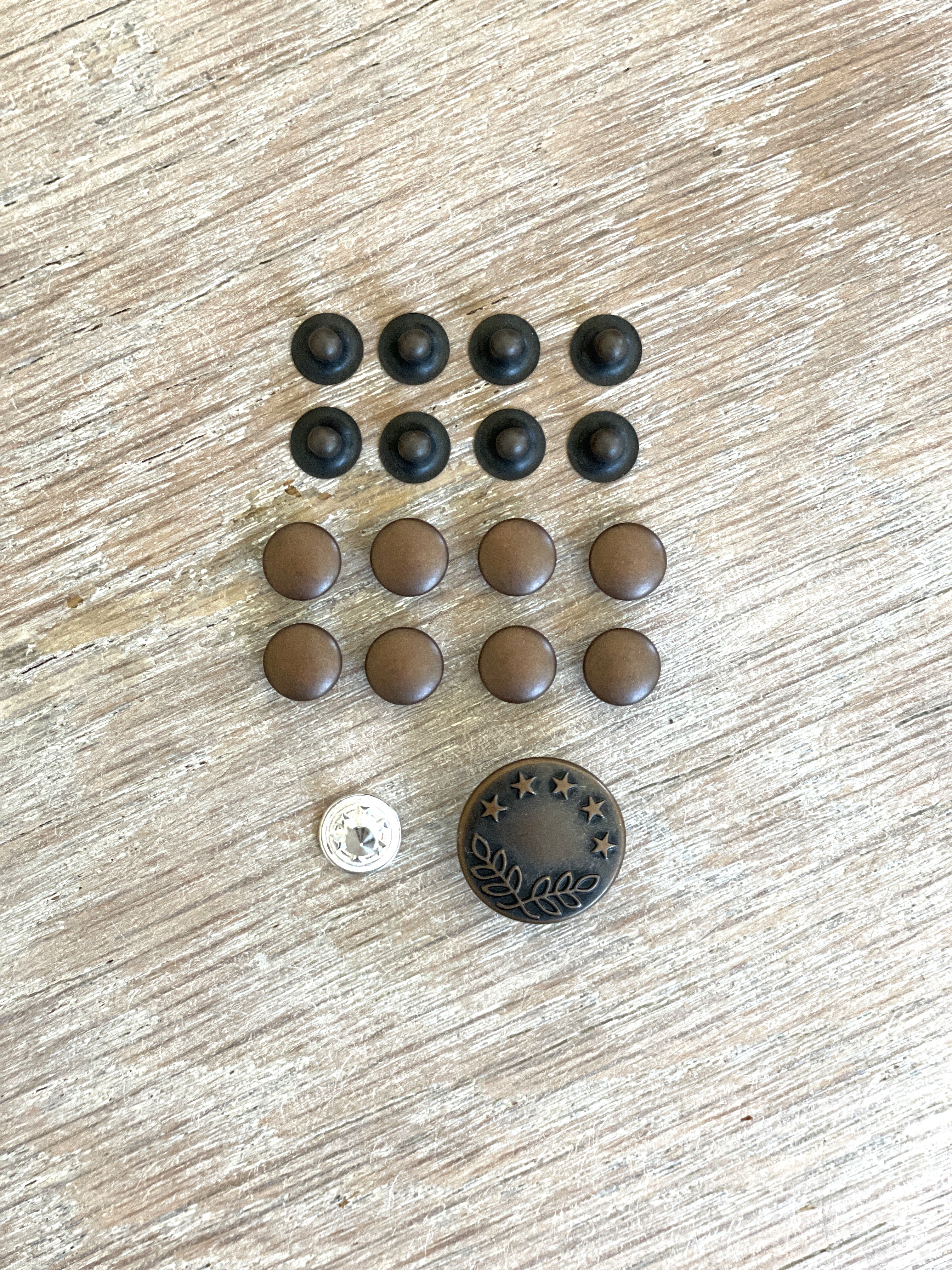 Kit accessoires jeans  - Bouton et rivets - bronze