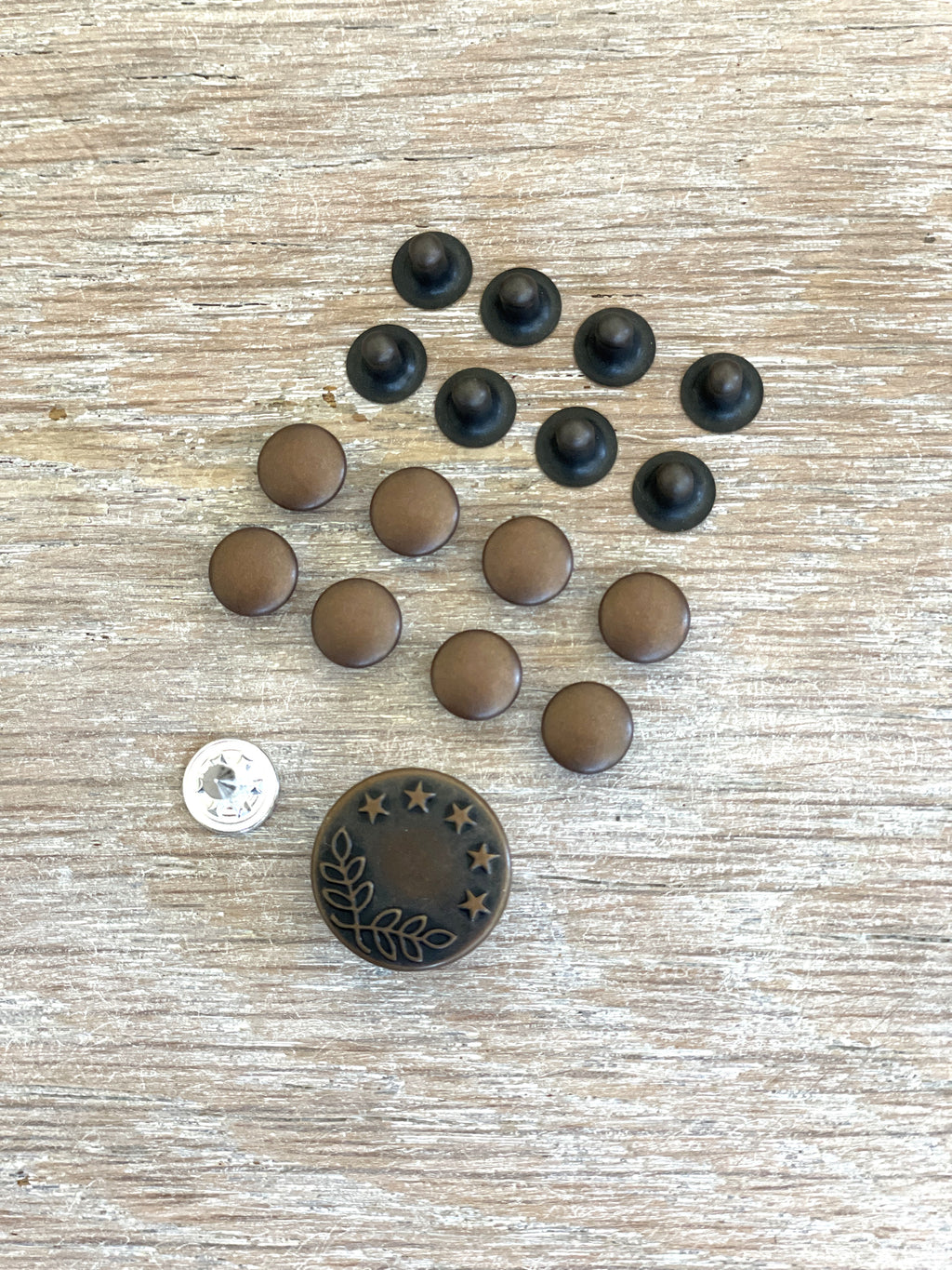 Kit accessoires jeans  - Bouton et rivets - bronze