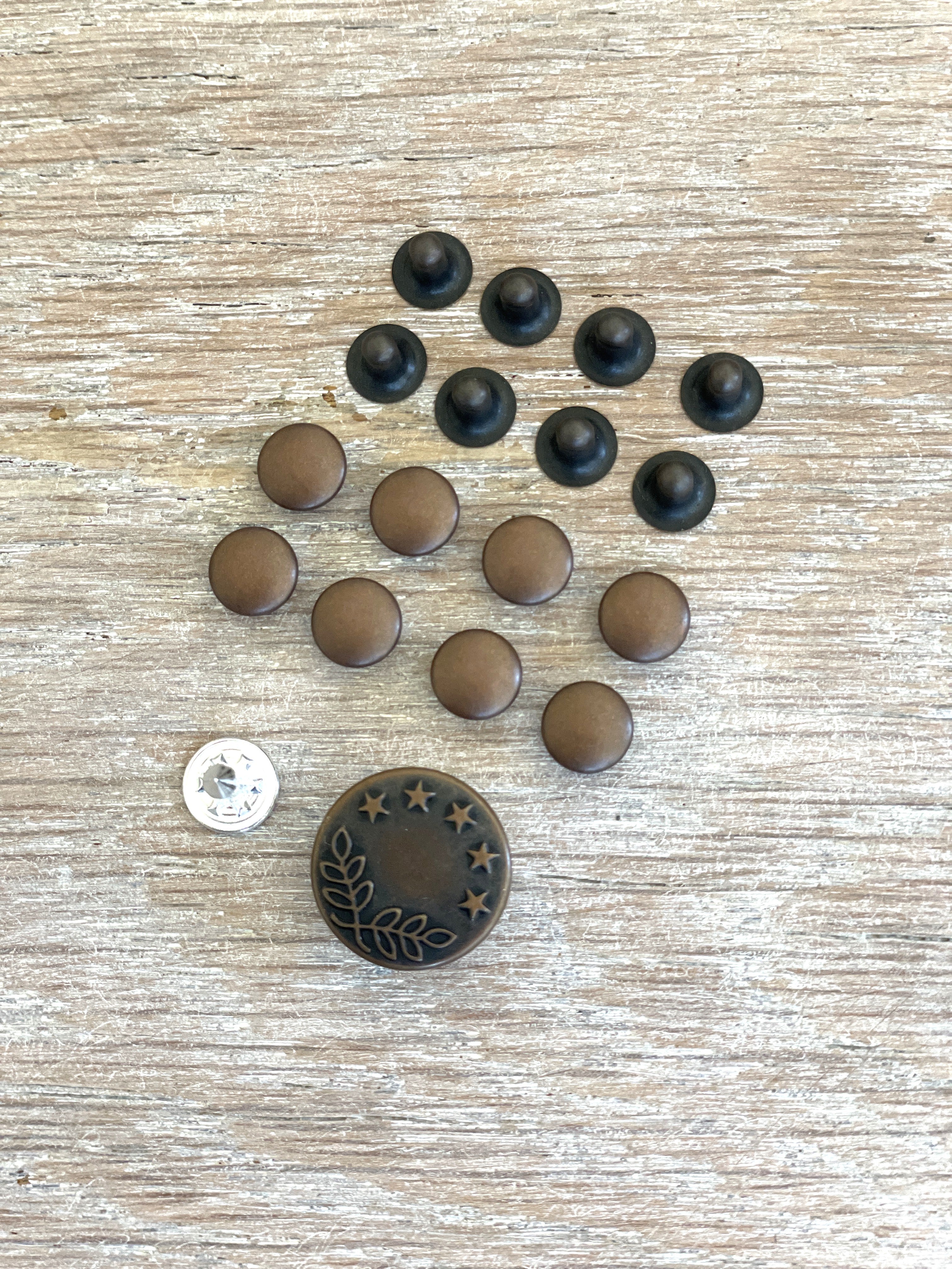 Kit accessoires jeans  - Bouton et rivets - bronze