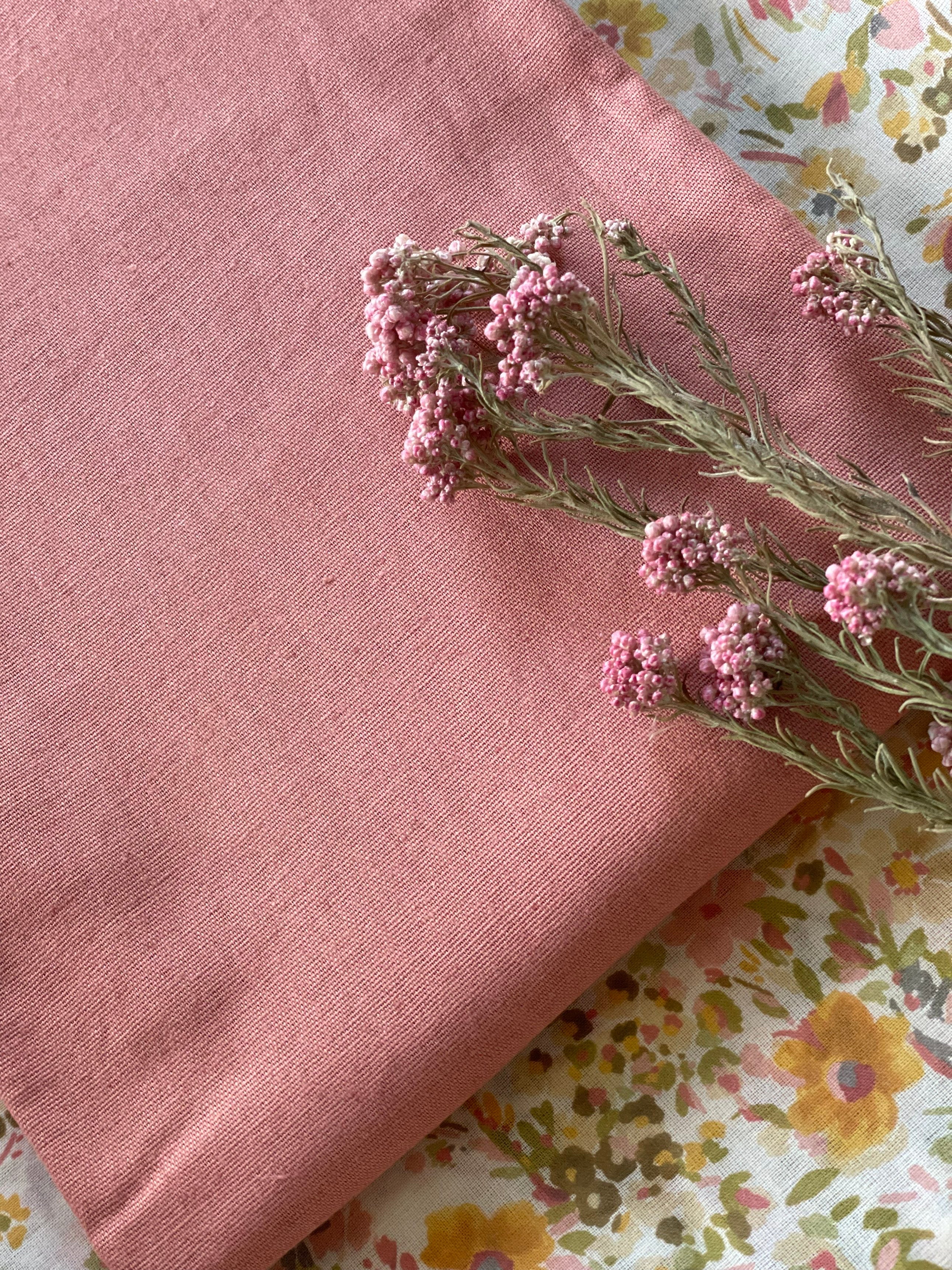 Raw cotton linen canvas - Plain - Terracotta