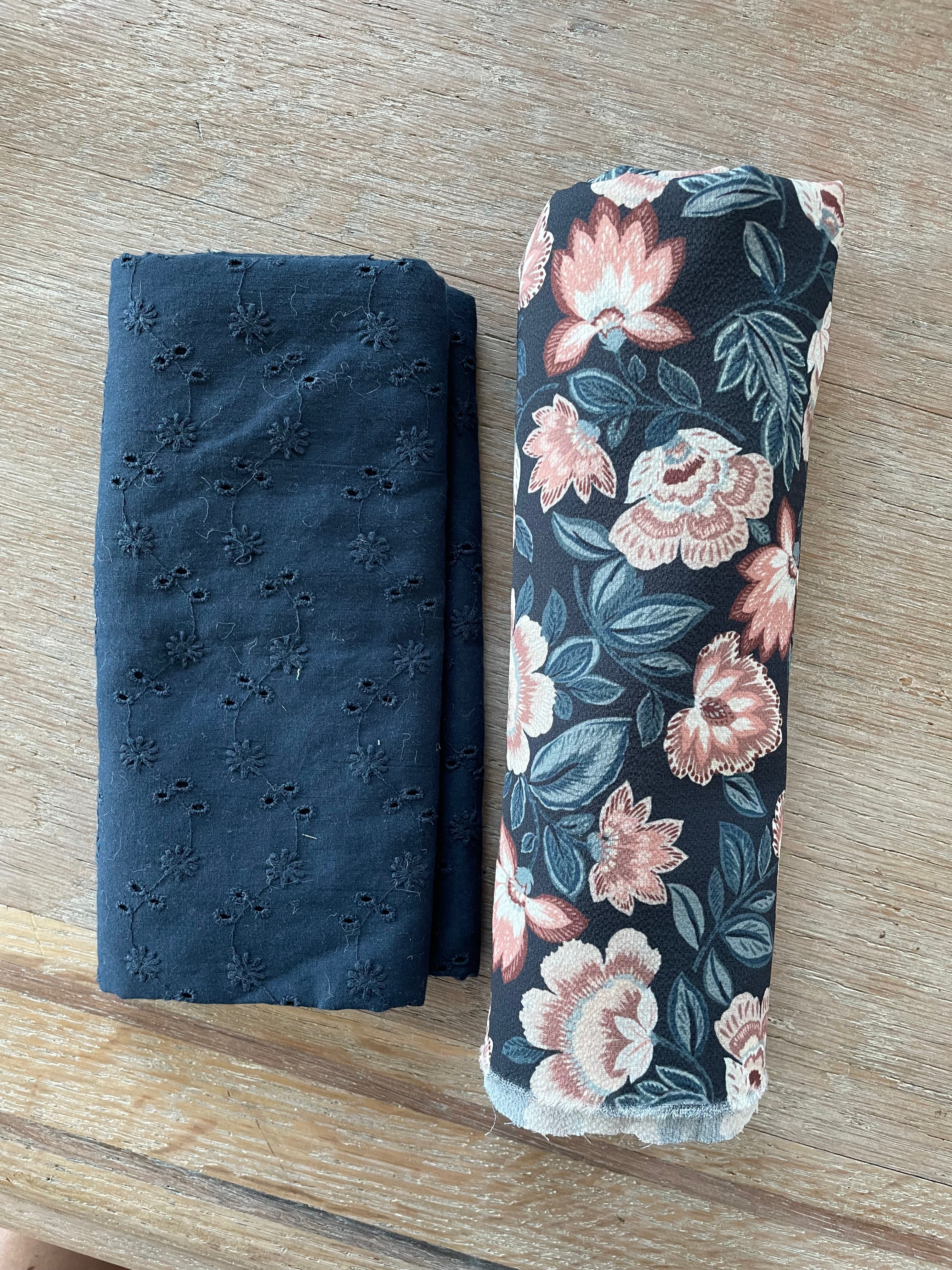 Duo de coupons - Crepe Tiana et broderie ajourée (Coupon)