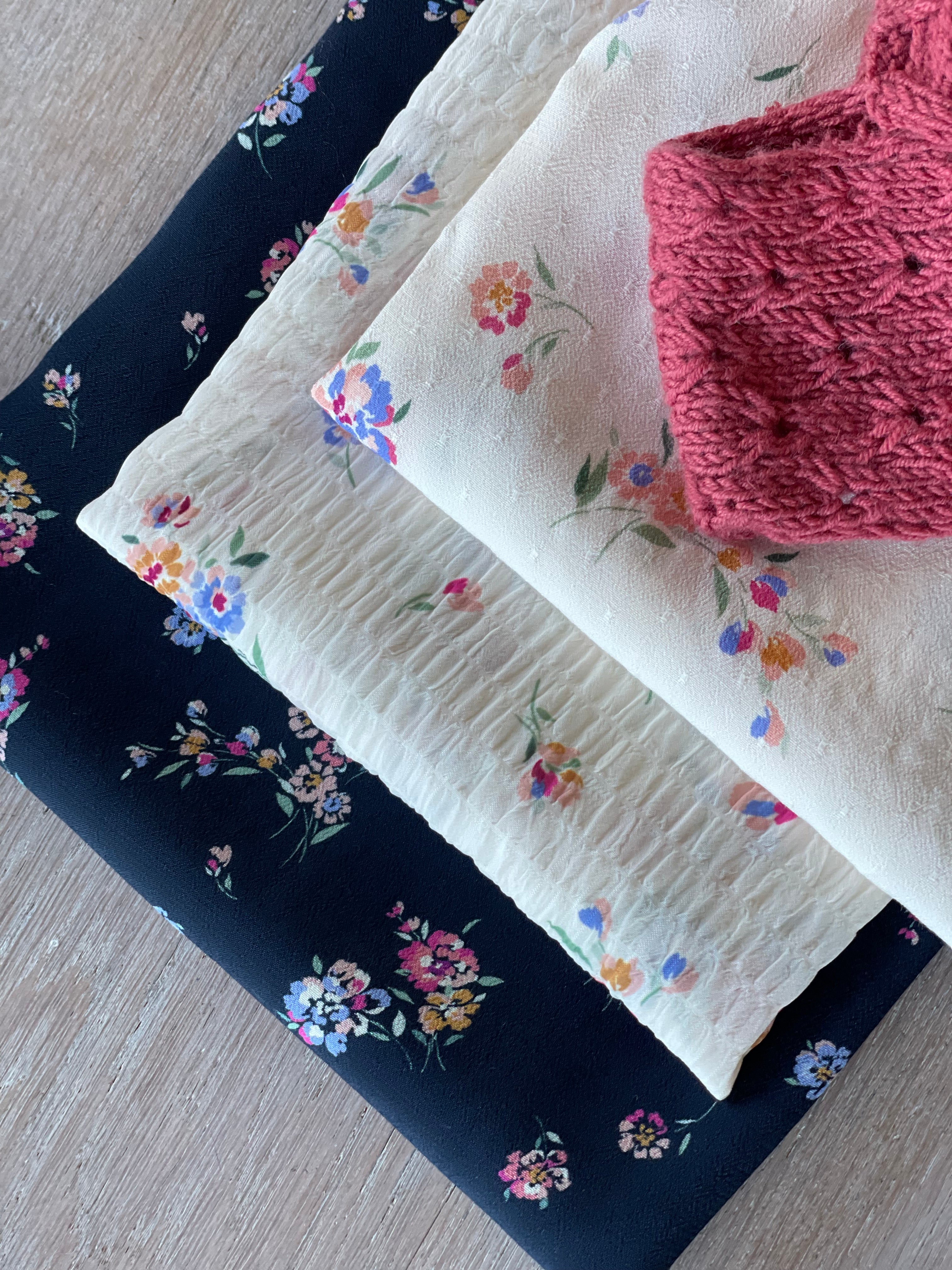 Kit Tricot - Foulard Iris Framboise - Collab' Mailles Héritage x Atelier 27