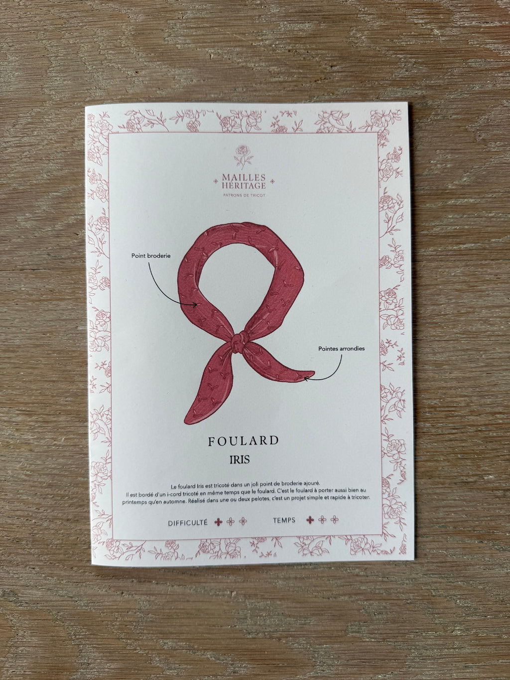 Patron Tricot - Foulard Iris - Mailles Héritage