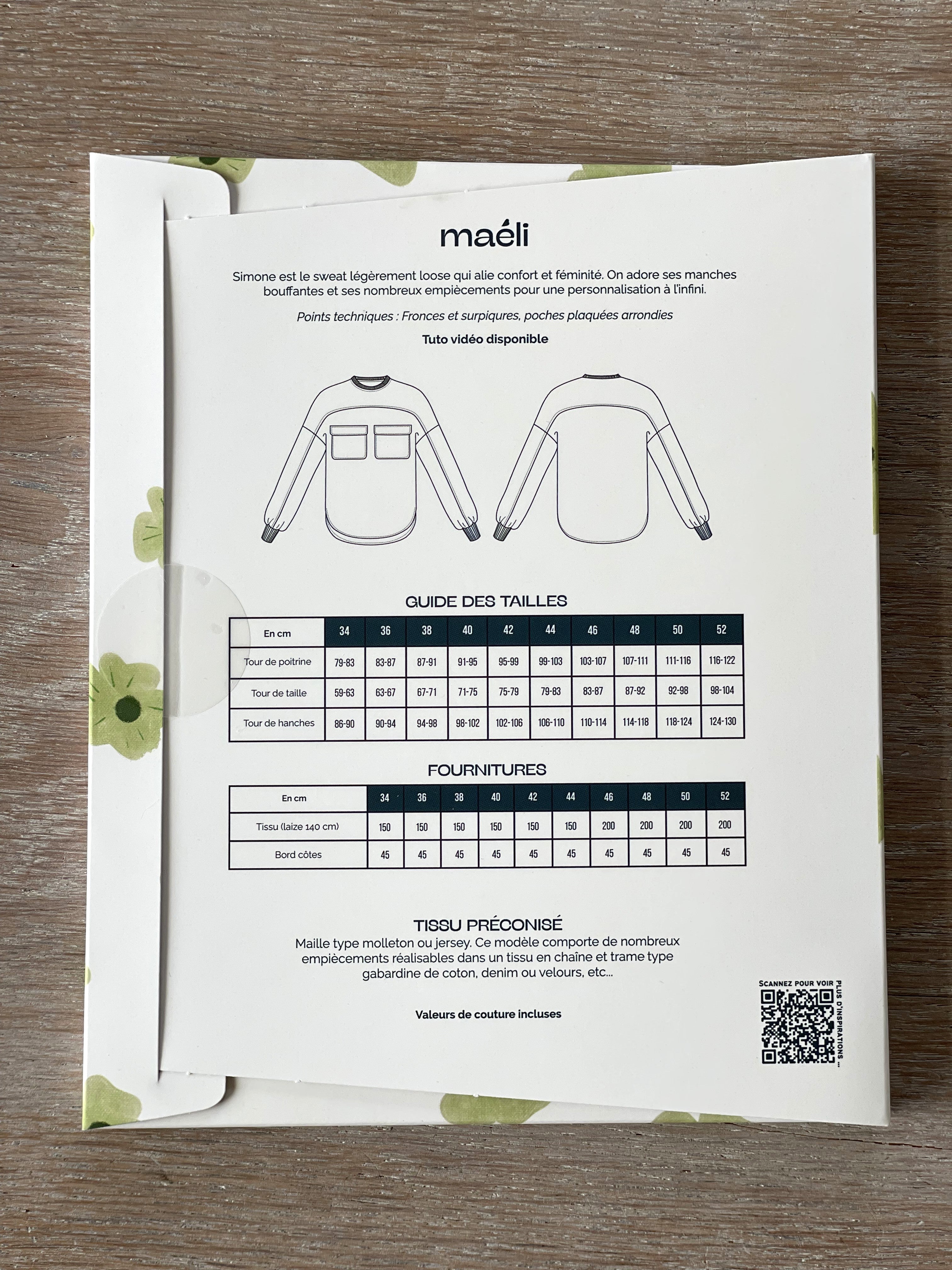 Patron Pochette - Sweat Simone - Maéli Paris