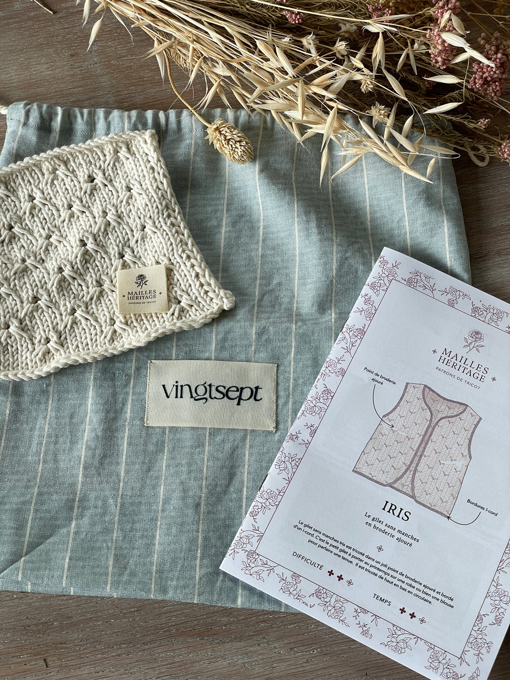Patron Tricot - Gilet Iris - Mailles Héritage