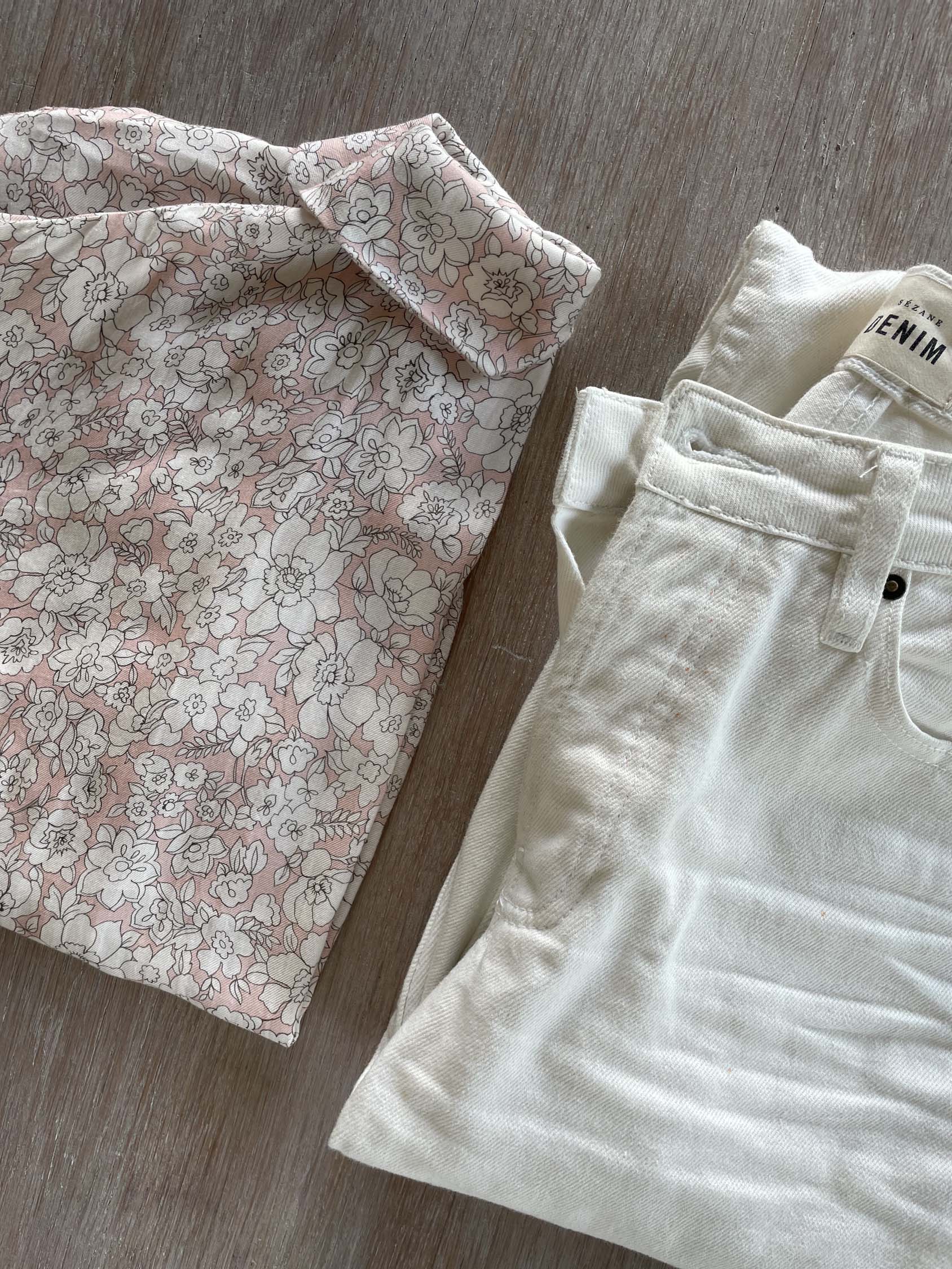Light twill - Garance print - Soft pink (Coupon)