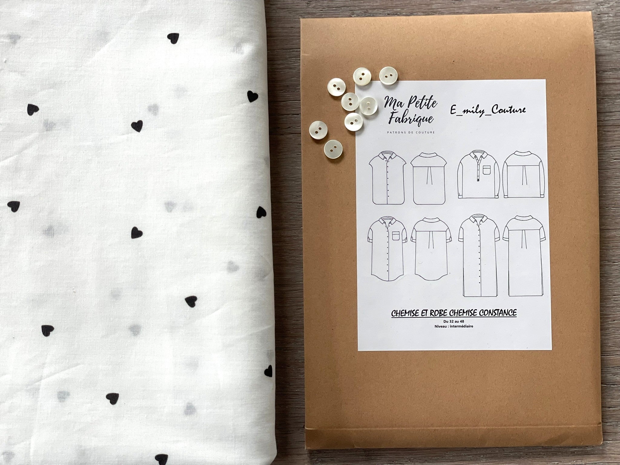 Ensemble Chemise Constance et Popeline de coton bio Minnie