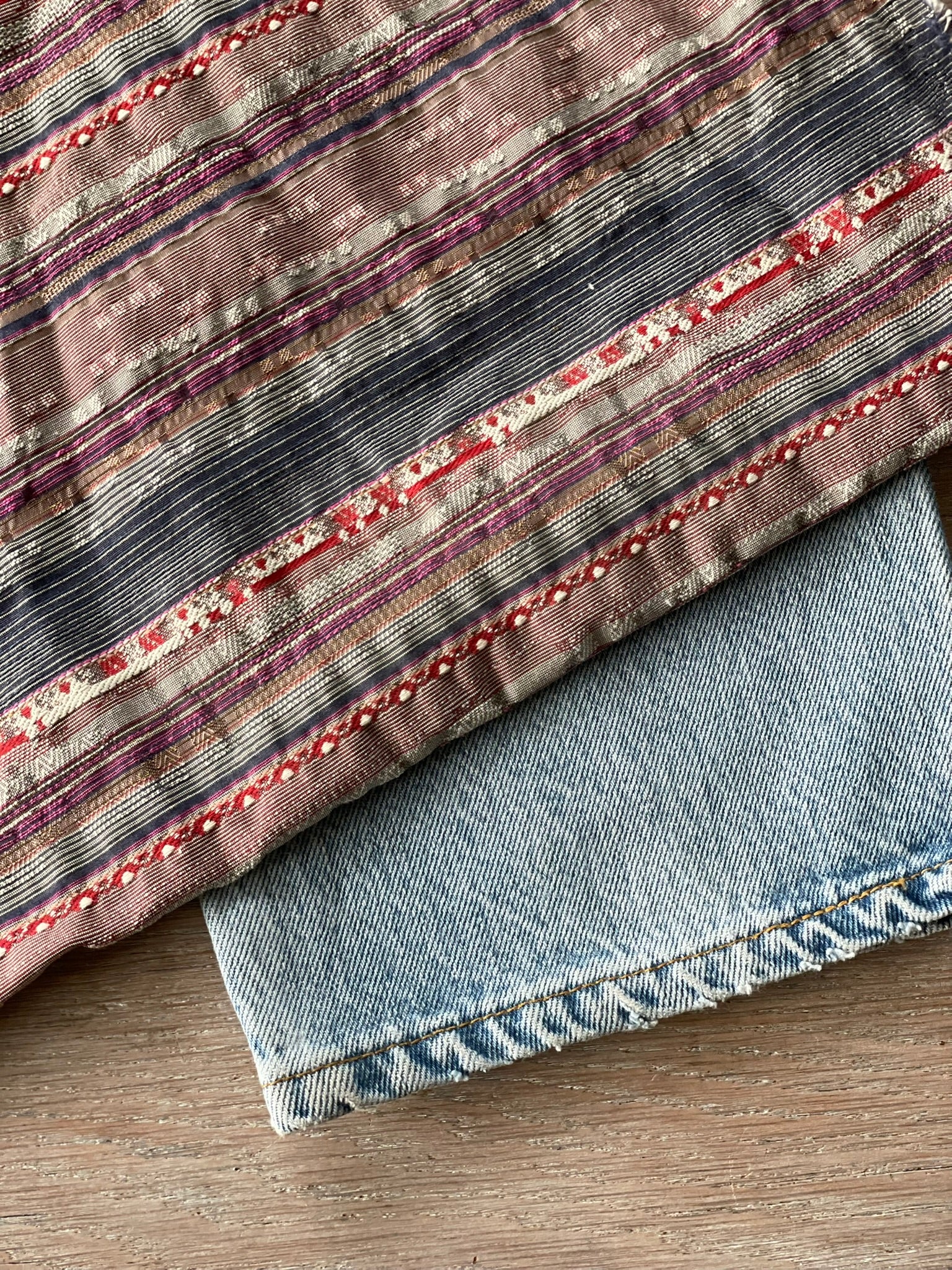 Jacquard Rayure - Céleste