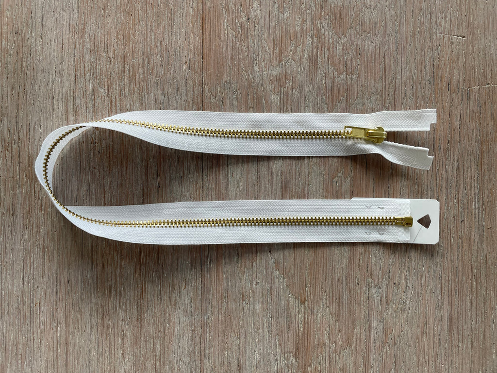 Fermeture à glissière en laiton doré