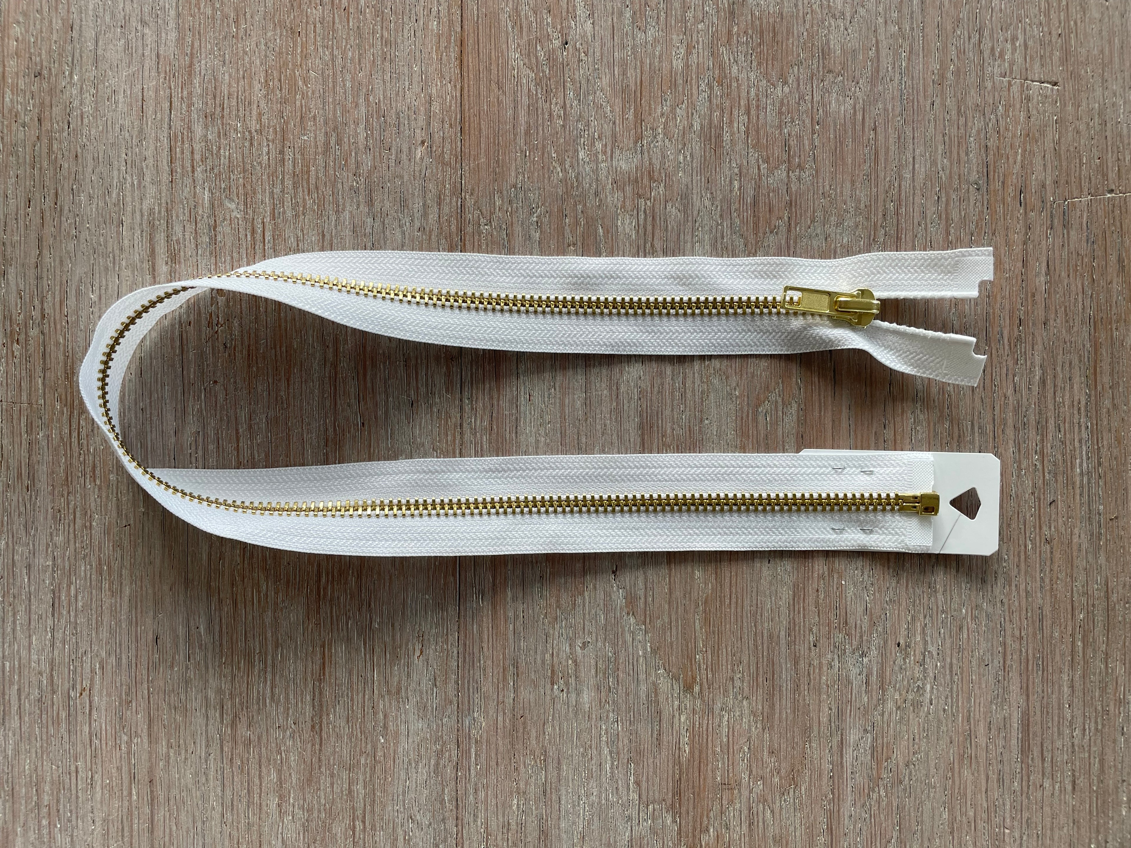 Fermeture à glissière en laiton doré